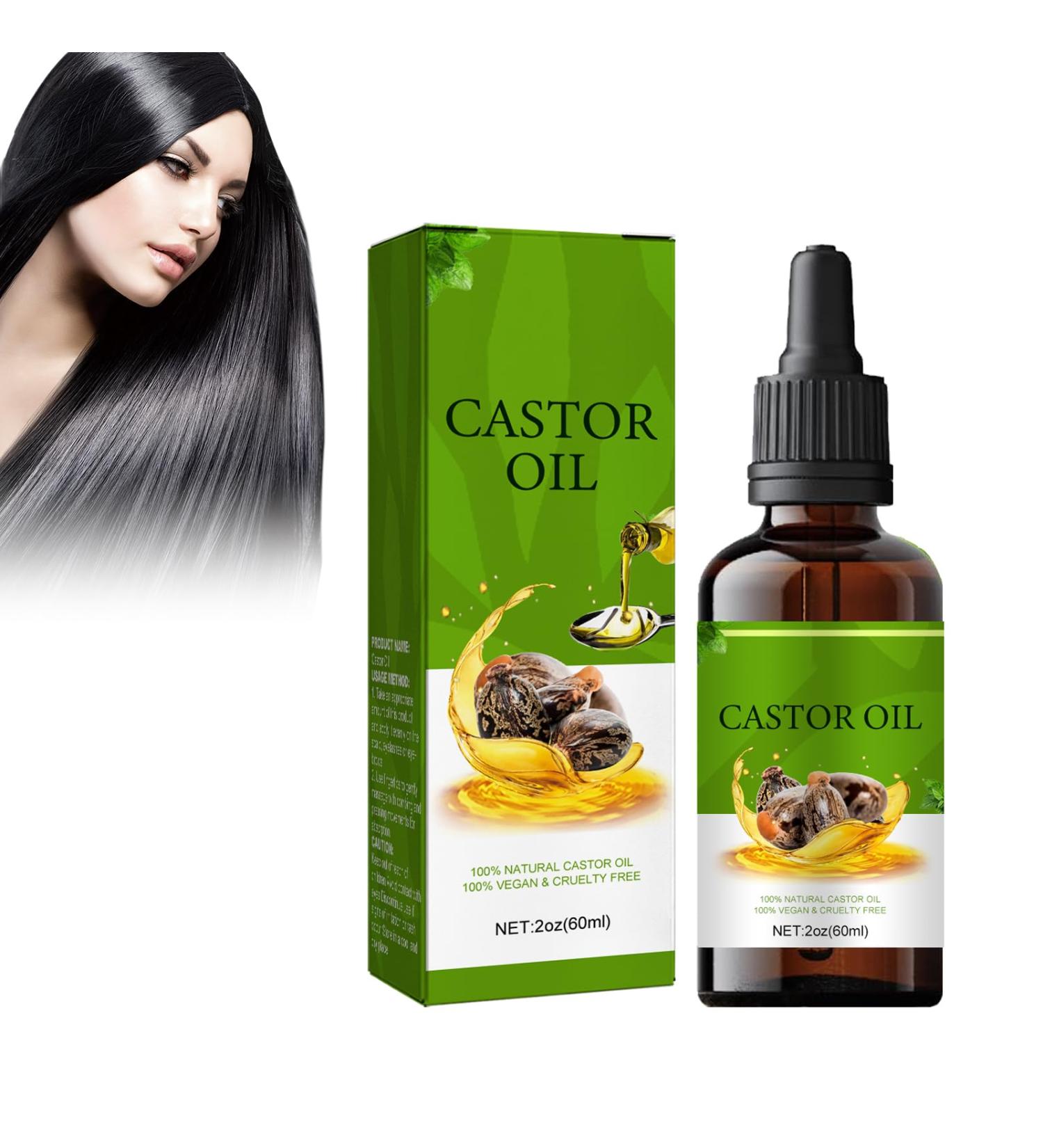 Castor Hair Oil for Hair and Scalp 60 ml Hair Oil Against Hair Loss to Stimulate Hair Growth and Care of the Scalp with Castor Oil Hair Oil Stimulates Hair Growth - Buy Online on GoSupps.com