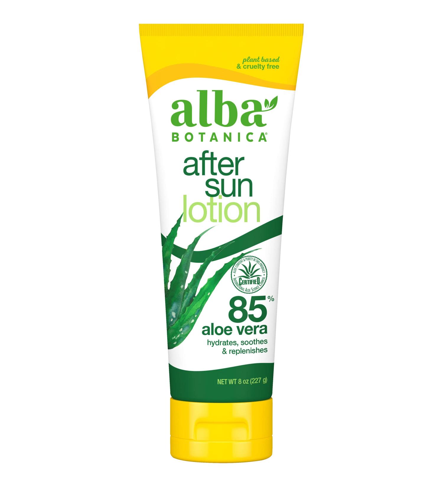 Alba Botanica After Sun Lotion, 85% Aloe Vera, 8 Oz 85% Aloe vera 8 Ounce (Pack of 1)