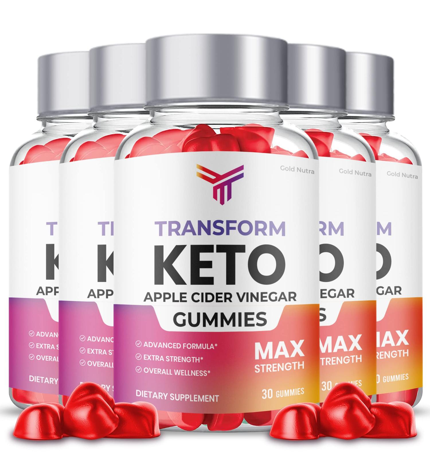 Transform Keto ACV Gummies - Max Strength for Advanced Weight Management (5 Bottles) - Buy Online on GoSupps.com