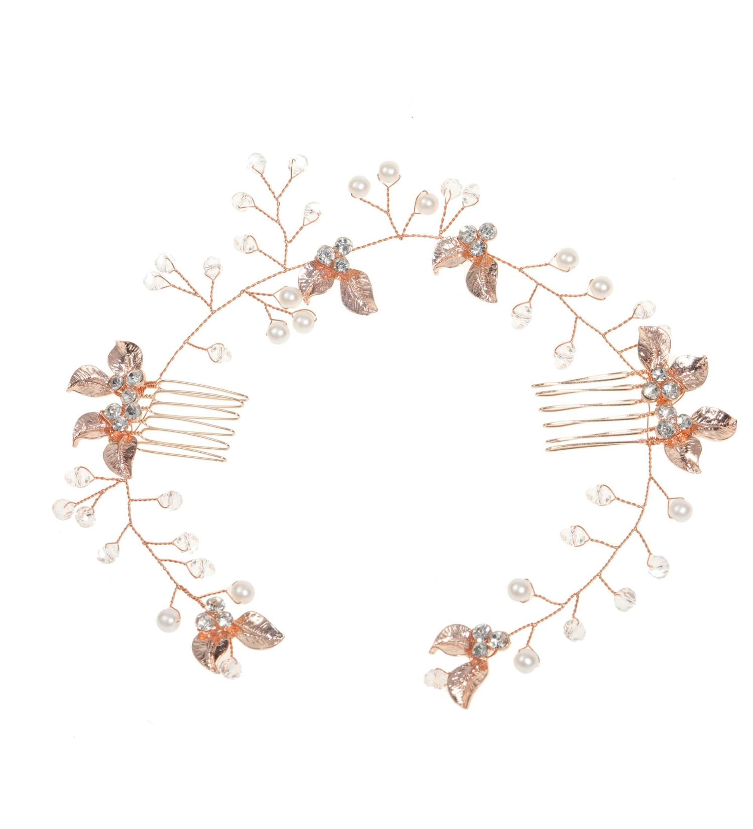 Women's Crystal Flower Comb Side Combs Bridal Hair Accessories Comb Hair Accessories Side Comb Hair Accessories Bridal Headwear for Girls Women Wedding Birthday Party Prom Rose Gold - Buy Online on GoSupps.com