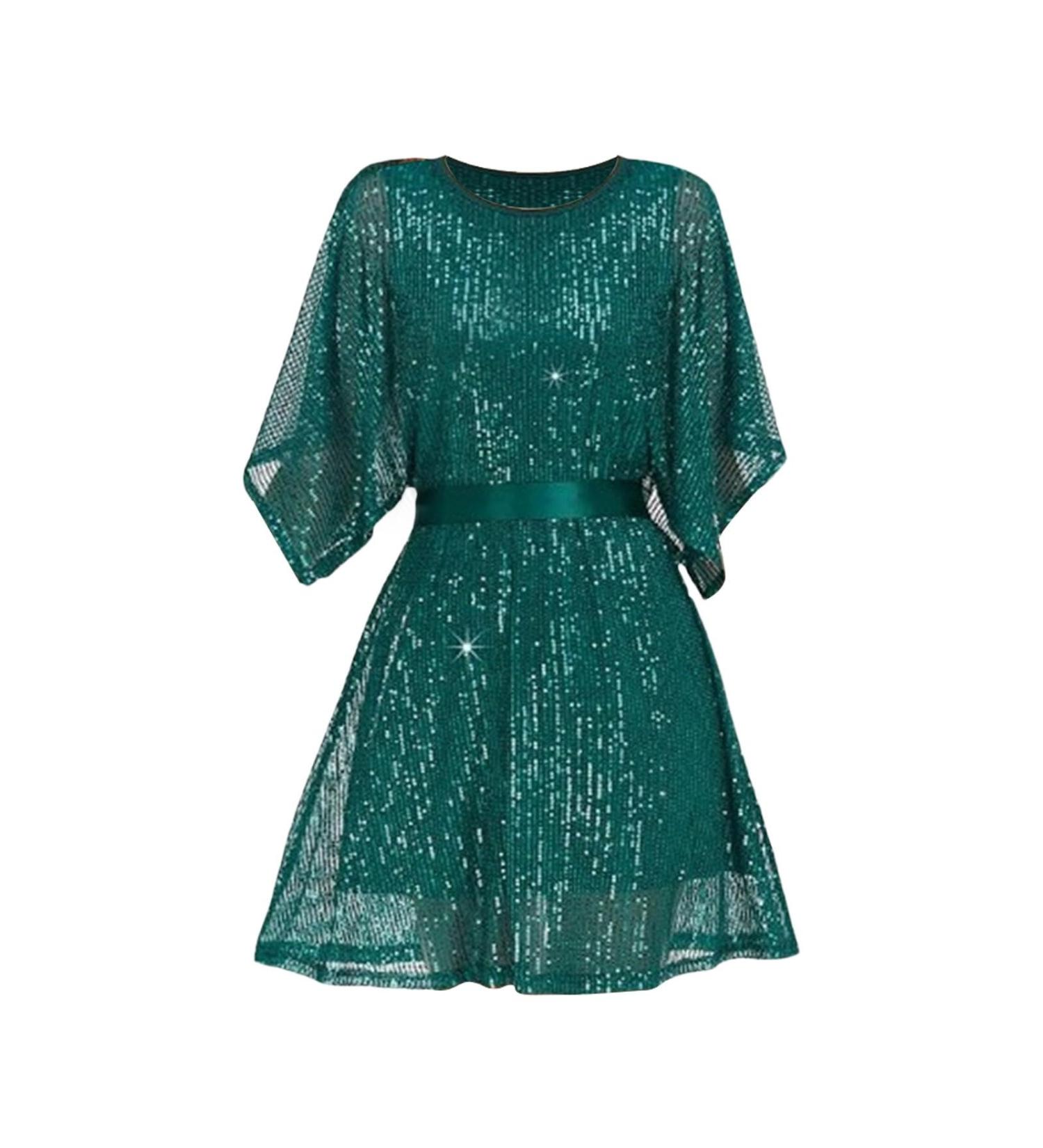 Buy HANXIULIN Women's Elegant Winter Evening Dress | Casual Short Glitter & Sequin Cocktail Dress - International Shipping Available - Buy Online on GoSupps.com