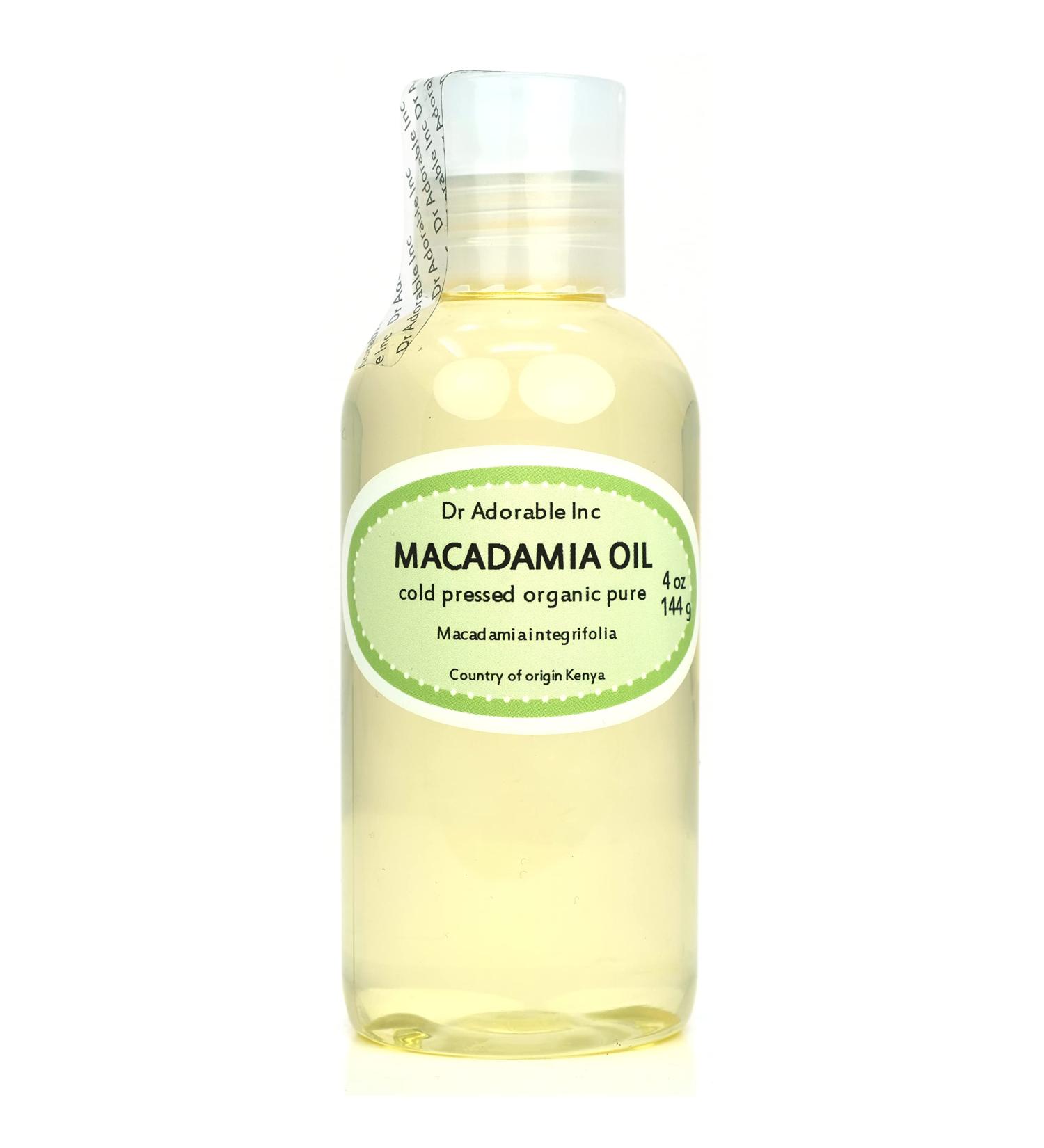 Dr Adorable Macadamia Nut Oil 4 oz - 100% Pure Organic Cold Pressed - International Shipping Available - Buy Online on GoSupps.com