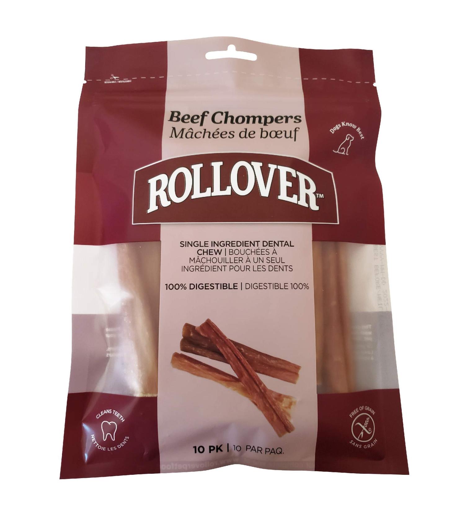 Rollover Beef Chompers - 10pk