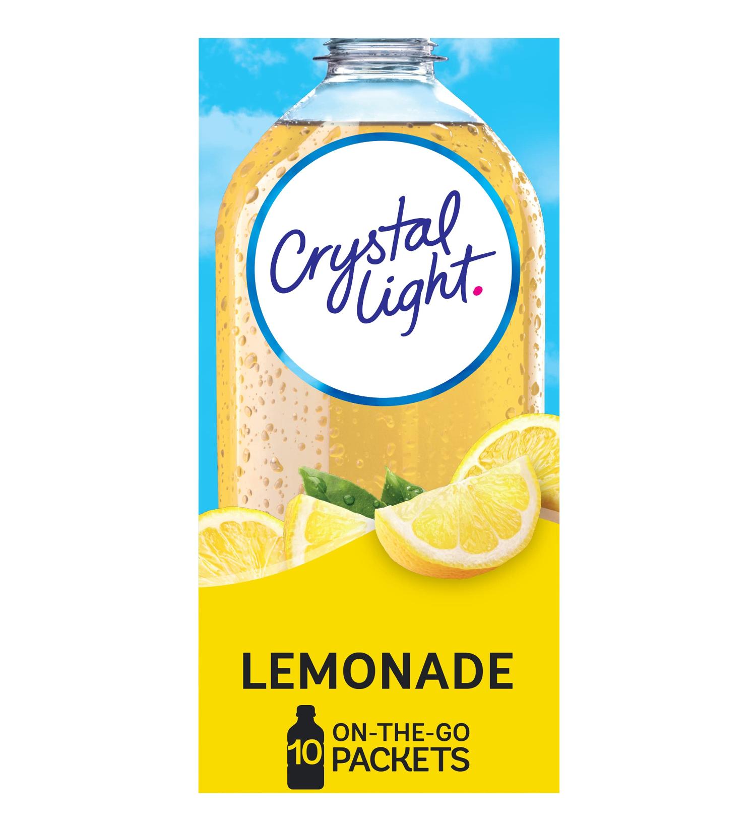 Crystal Light Lemonade Drink Mix - 10 On-The-Go Sachets 39.6g - Buy Online on GoSupps.com