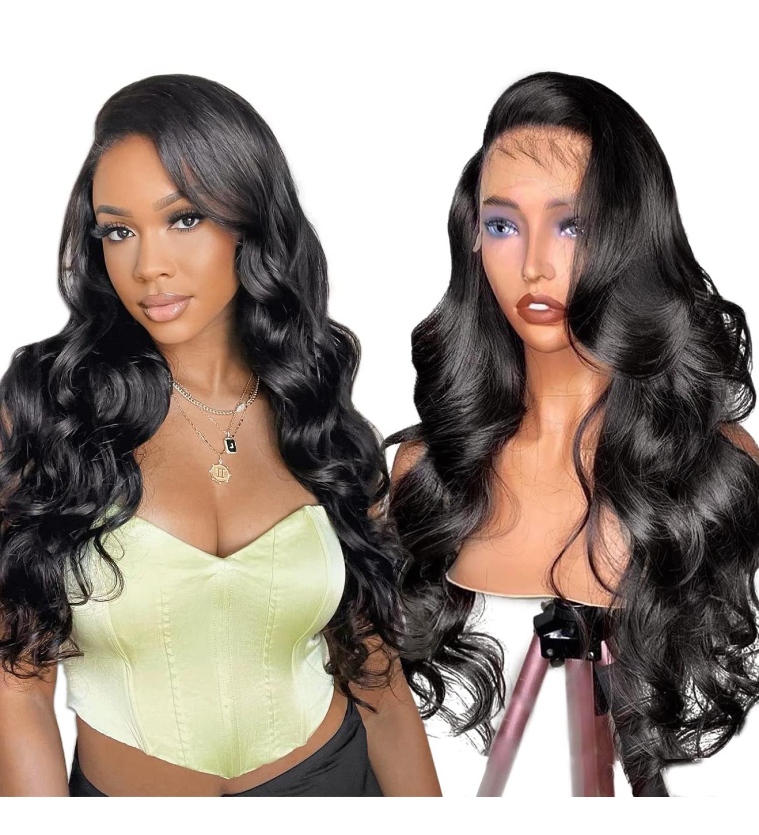 16 Inch Body Wave HD Lace Front Wig | 180 Density Brazilian Virgin Human Hair | Transparent Lace Frontal Wig for Black Women with Baby Hair | Real Glueless & Dyeable - Buy Online on GoSupps.com