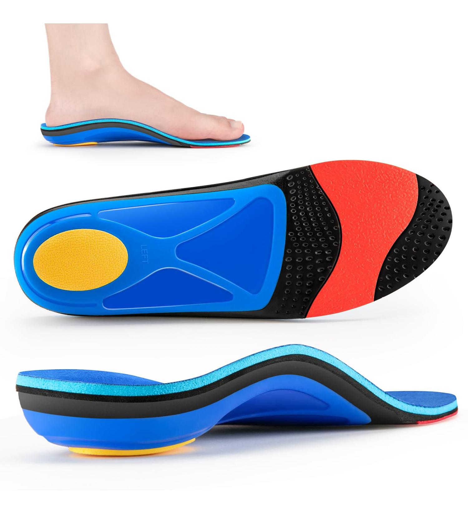 Dacat Orthopedic Insoles for Heel Spur & Plantar Fasciitis - Flat Foot Support Inlays for Men & Women (EU 47-48) - Comfort Work & Sports Shoes - Buy Online on GoSupps.com