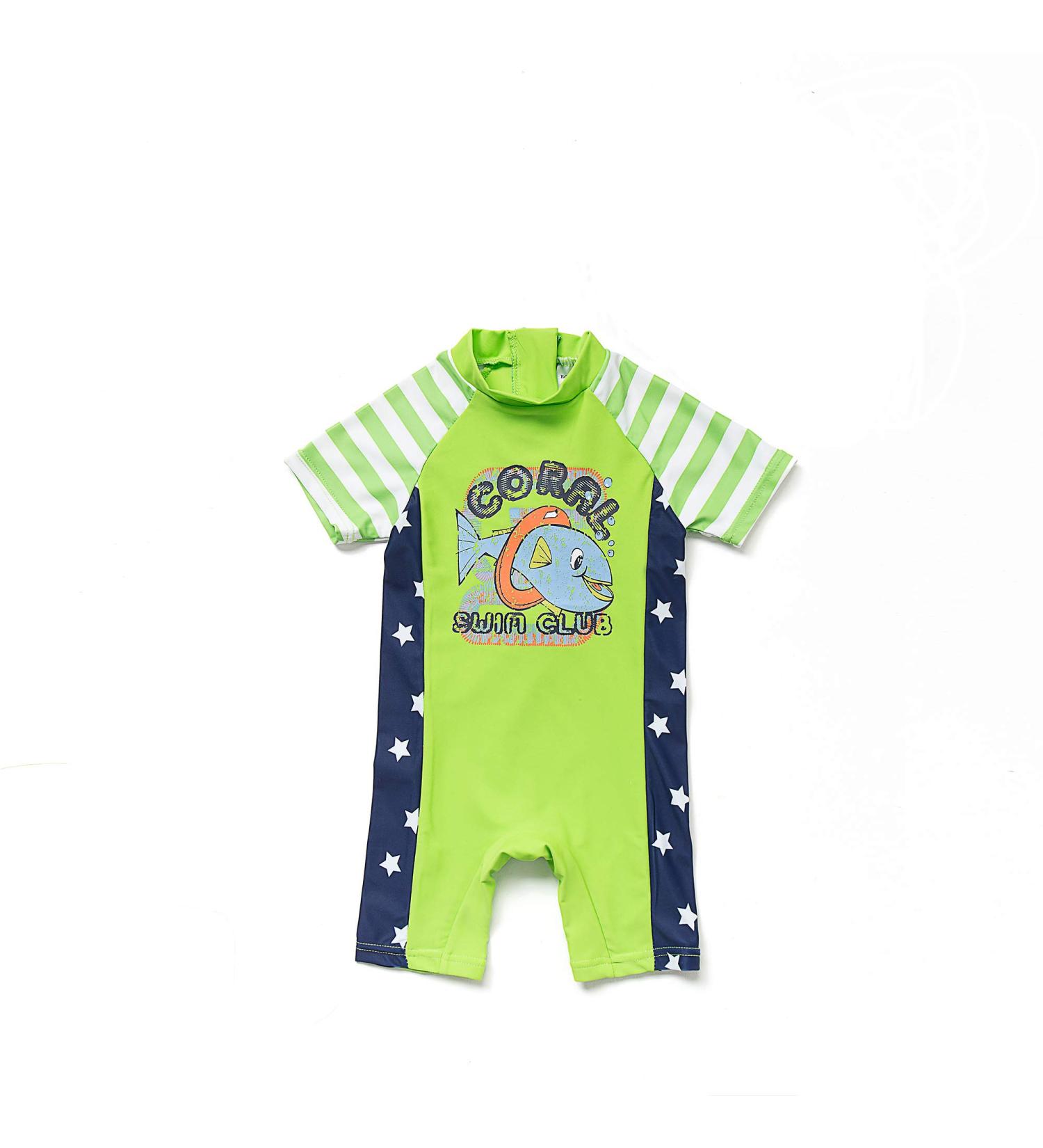 BONVERANO Baby Boys Sunsuit/Swimsuit UPF 50+ Sun Protection One Piece with Zipper & Sun Hat - 18 Months (Big Fish Design) - Buy Online on GoSupps.com
