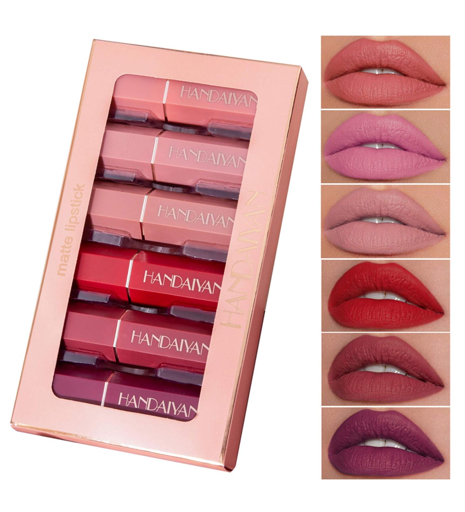 CCbeauty Matte Lipstick Set - 6 Colors Waterproof Long Lasting Nude Lip Stick Gift for Her - Mothers Day Gift Set - Buy Online on GoSupps.com