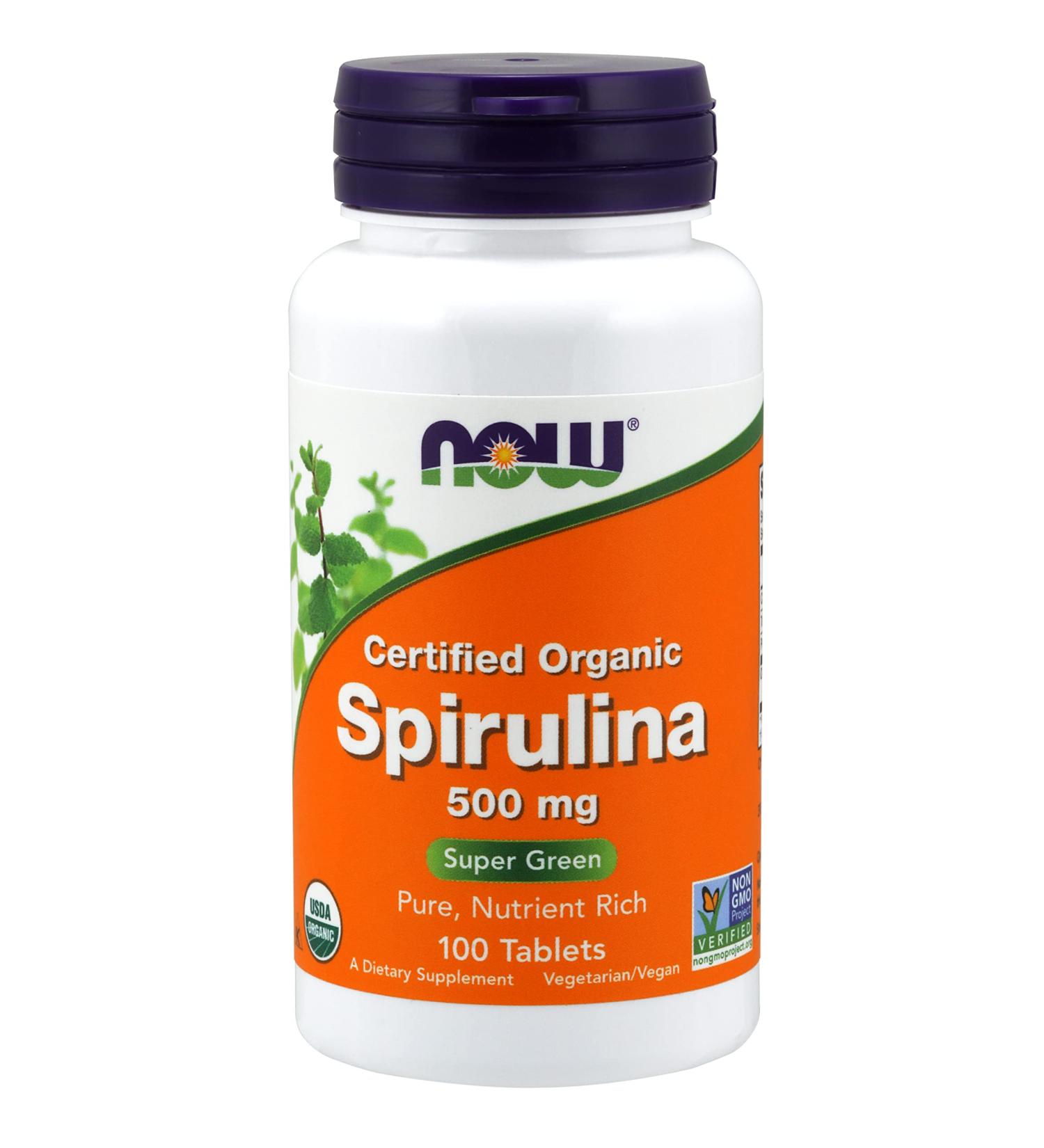 NOW Foods Spirulina 500 mg 100 Tabs (Pack of 3)