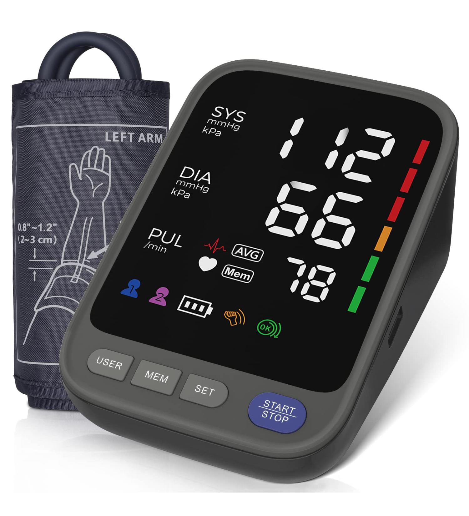 Automatic Digital Blood Pressure Monitor with Adjustable Cuff - Irregular Heartbeat Detector & LED Display - 240 Memory - Black - Buy Online on GoSupps.com