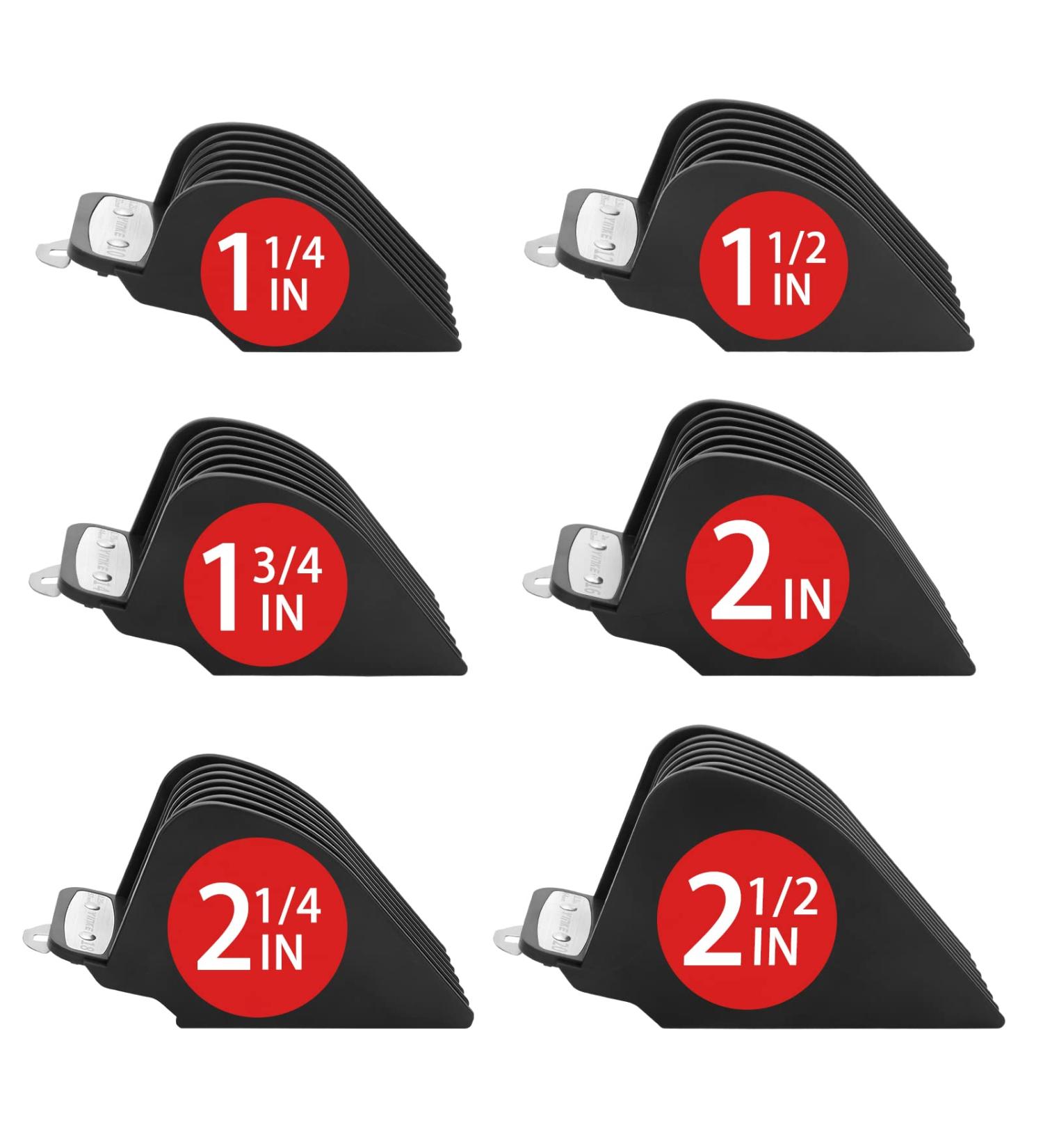 Wahl Hair Clipper Guards Set - 6PCS Black Metal Clip Guides for 1.25-2.5 in - Fits Most Full Size Clippers - Yinke - Buy Online on GoSupps.com
