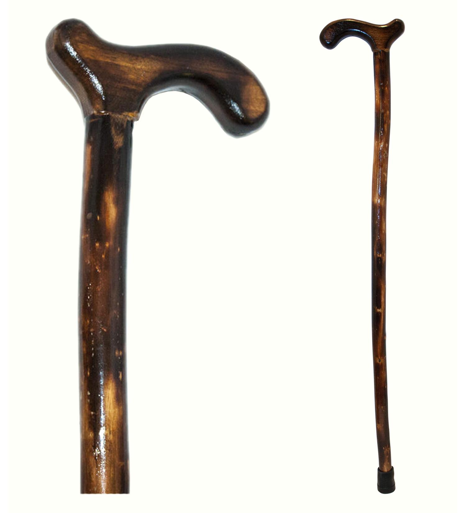 RMS 36-Inch Natural Wood Walking Stick - Handcrafted Offset Cane with Smooth Derby Handle - Buy Online on GoSupps.com