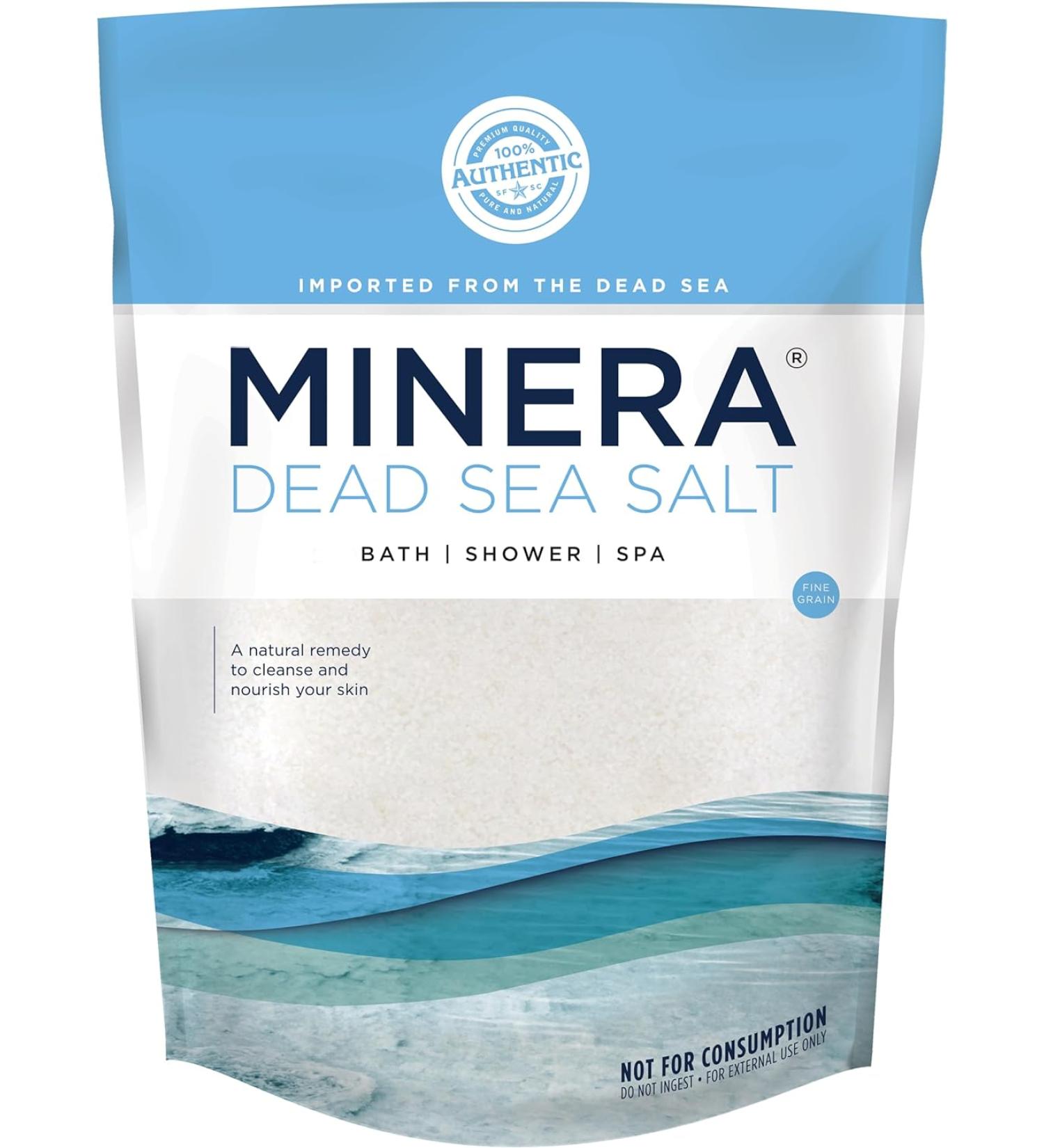 Minera Dead Sea Salt 2 lb. Bag - Fine Grain Salt for Relaxation and Skin Care - Buy Online on GoSupps.com