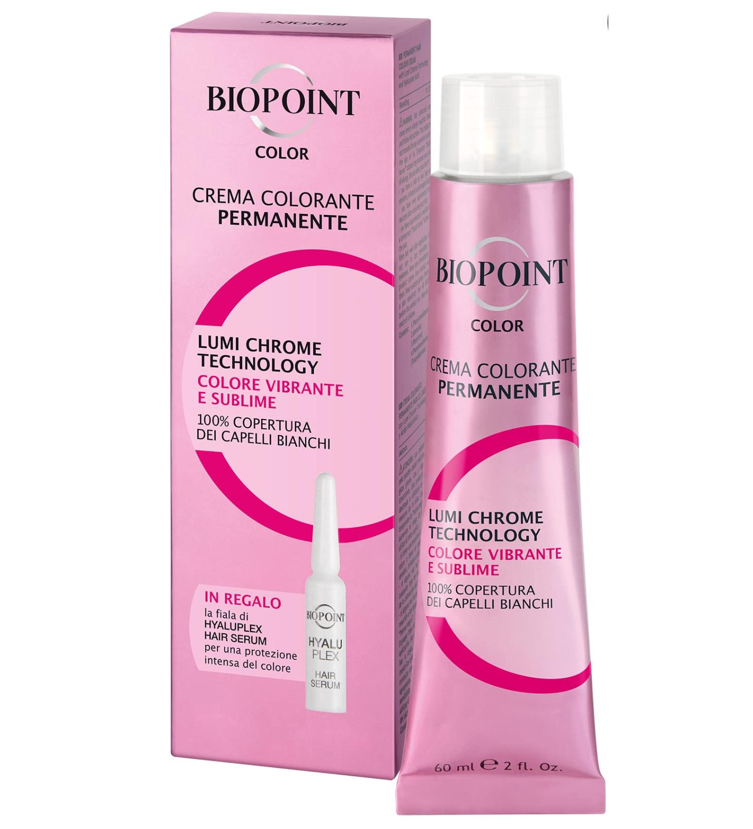  BIOPOINT Biopoint Color - Permanent Hair Color Cream with Hyaluplex Serum Bottle Hair Dye with Hyaluronic Acid nourishes hydrates and gives a vibrant and intense color 60 ml - Buy Online on GoSupps.com