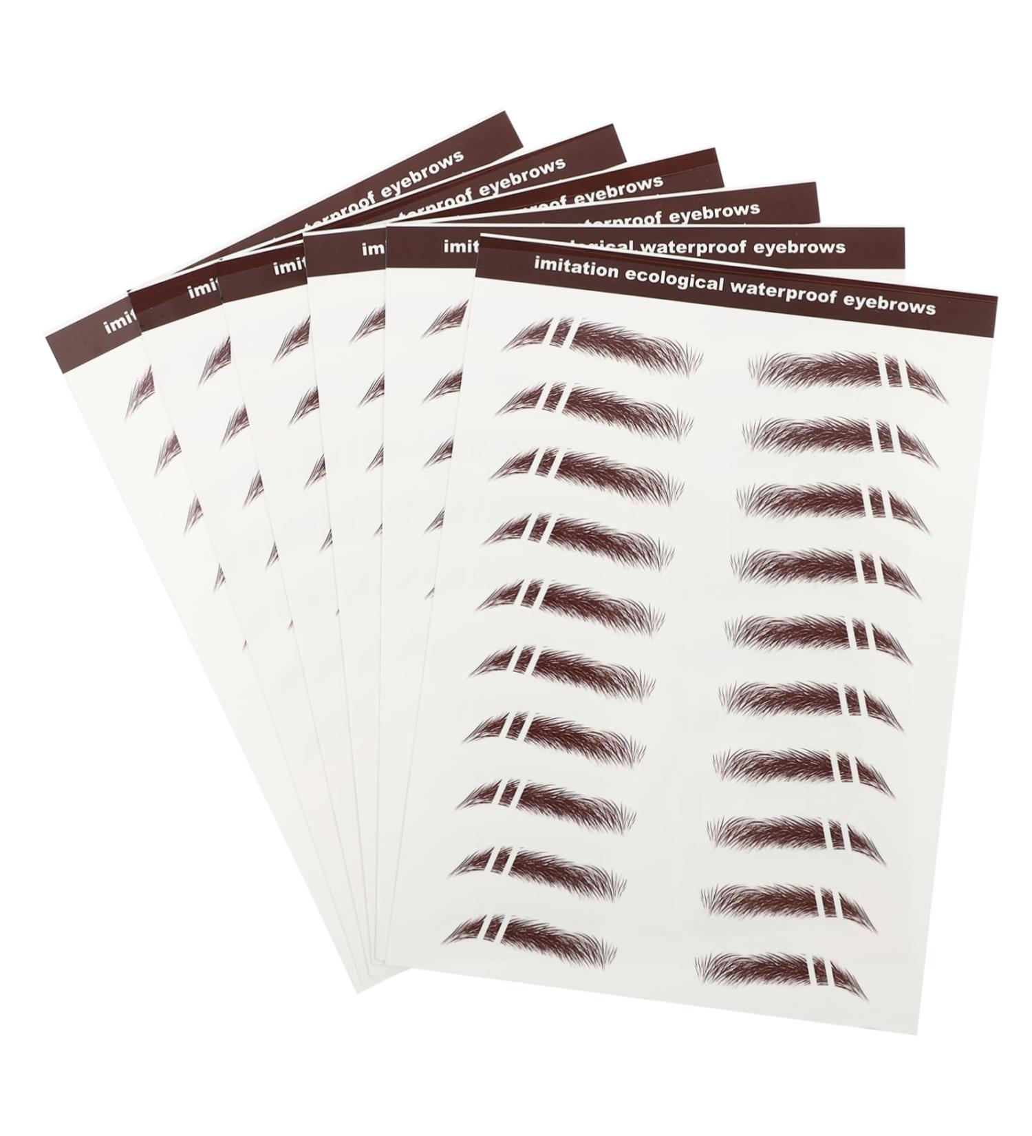 Balacoo 6pcs Eyebrow Stickers Waterproof Stickers Makeup Brow Sticker Artificial Eyebrow Tattoos Woman Hair 1 count (Pack of 1) Brown - Buy Online on GoSupps.com