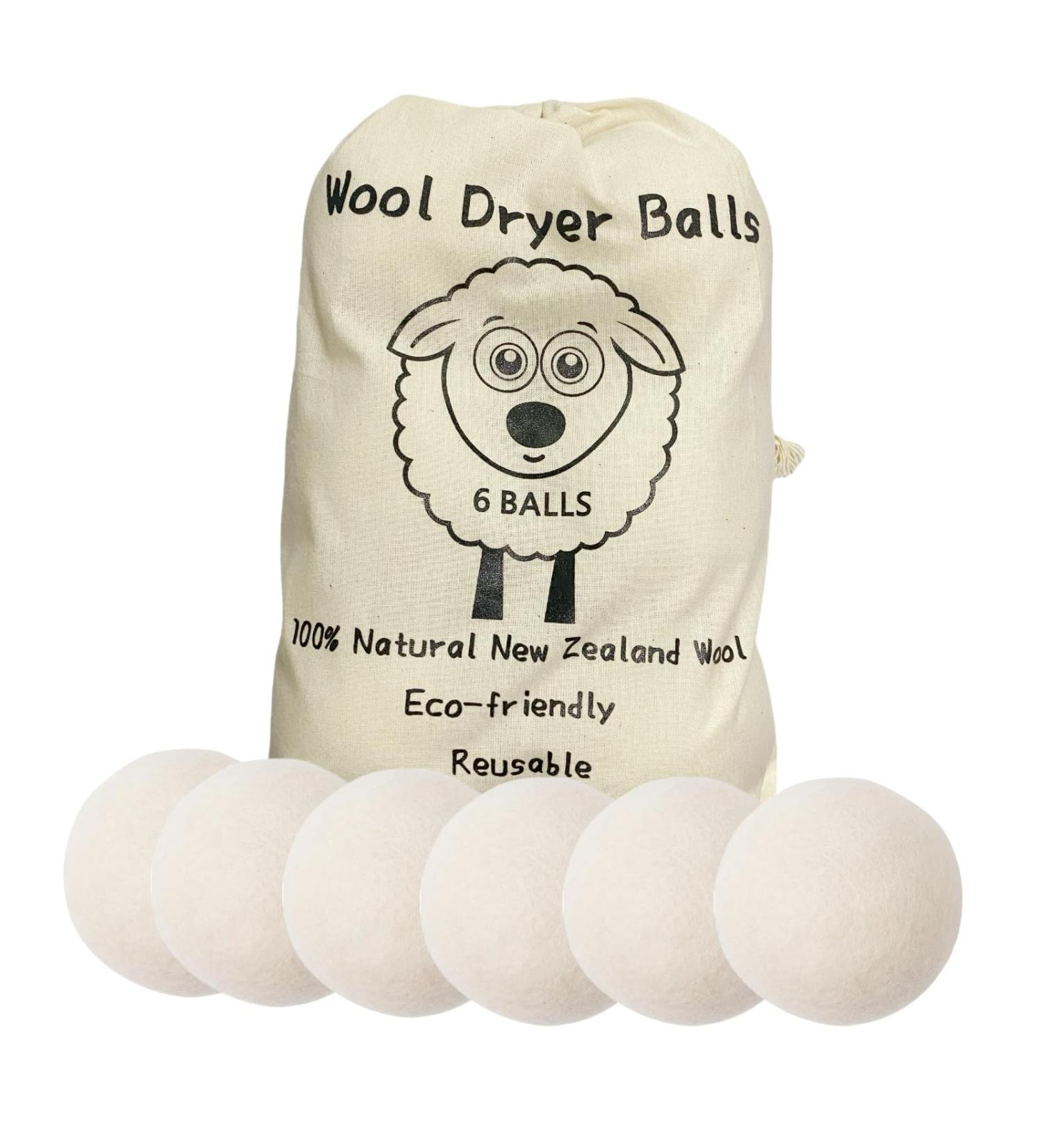 Buy Eco-Friendly Wool Dryer Balls - 6-Pack Reusable Anti-Static Laundry Balls for Pet Hair Removal & Faster Drying - Buy Online on GoSupps.com