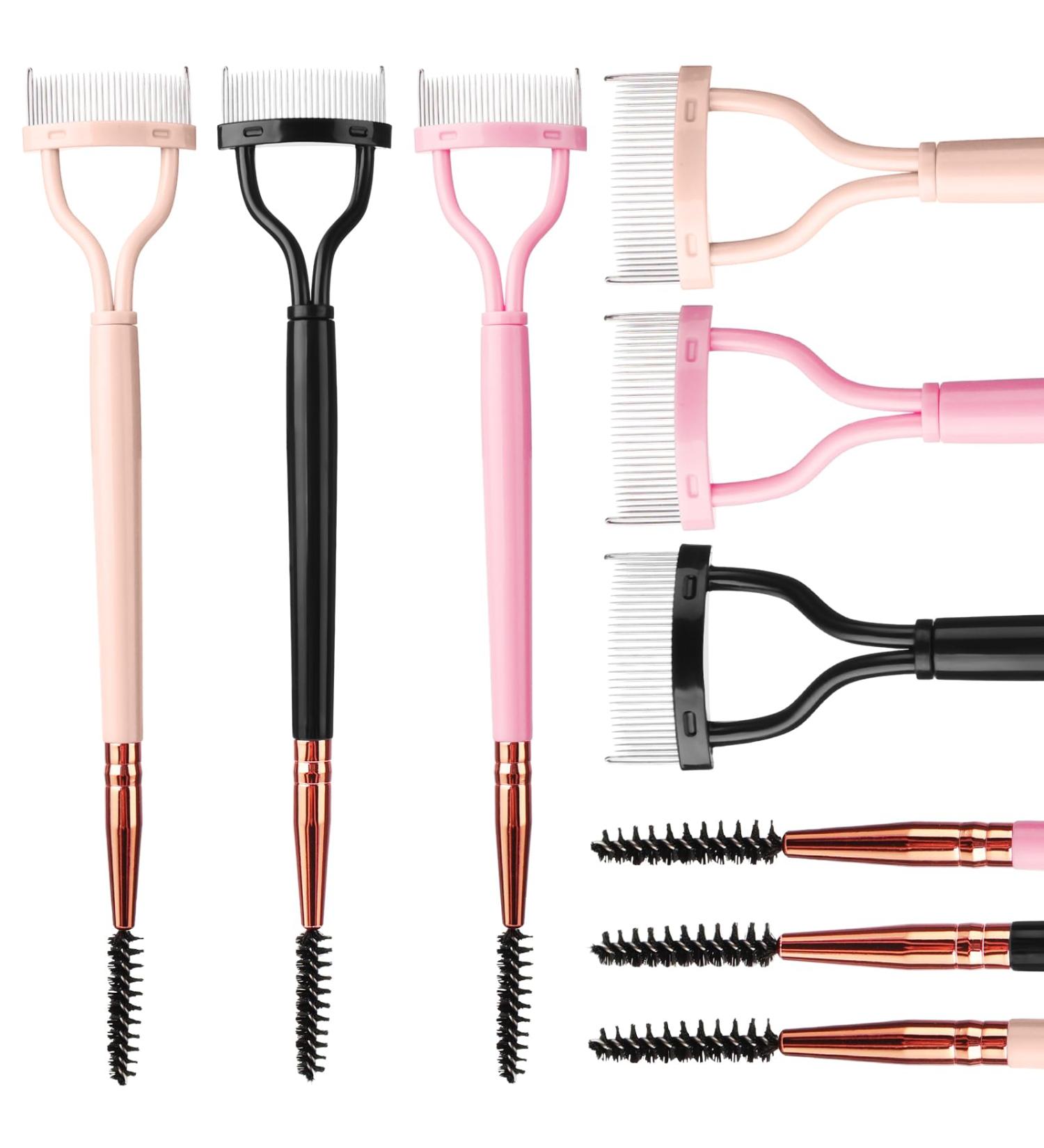 3 Pcs Eyelash Separator Comb Set with Spoolie | Dual Head Mascara Tool & Shield for Perfect Eyelash Extensions | Ideal for Women & Girls - Buy Online on GoSupps.com