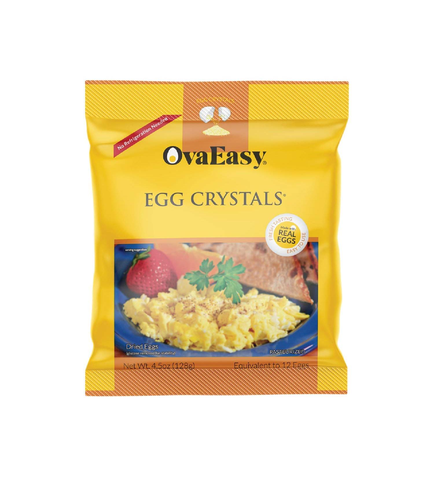 OvaEasy Dehydrated Egg Crystals 4.5oz (128g) Bag - All-Natural Powdered Eggs for Camping & Backpacking - Buy Online on GoSupps.com