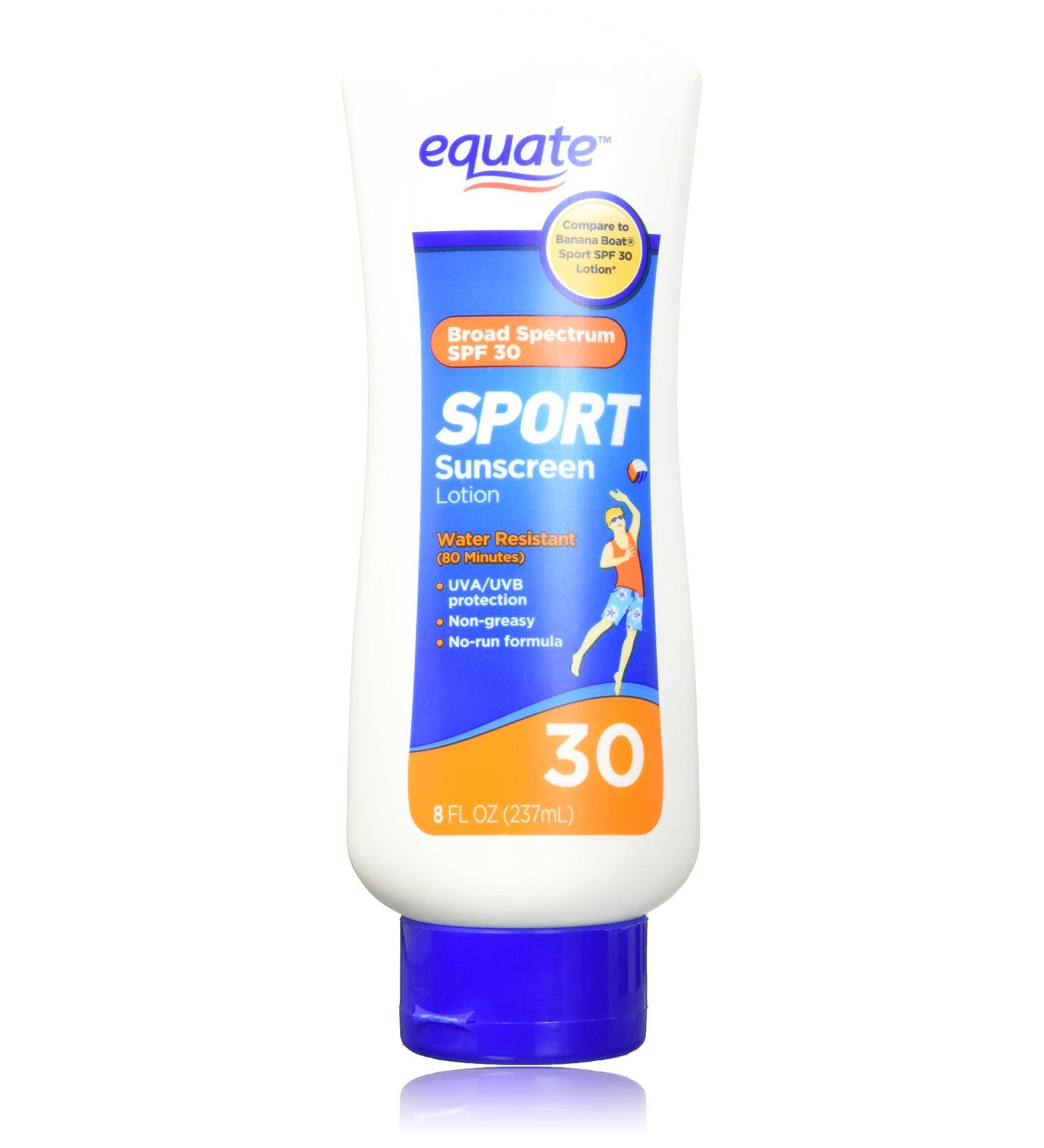Equate Sport Sunscreen Lotion SPF 30 8oz | Compare to Banana Boat Sport | SPF 30 Sun Protection - Buy Online on GoSupps.com