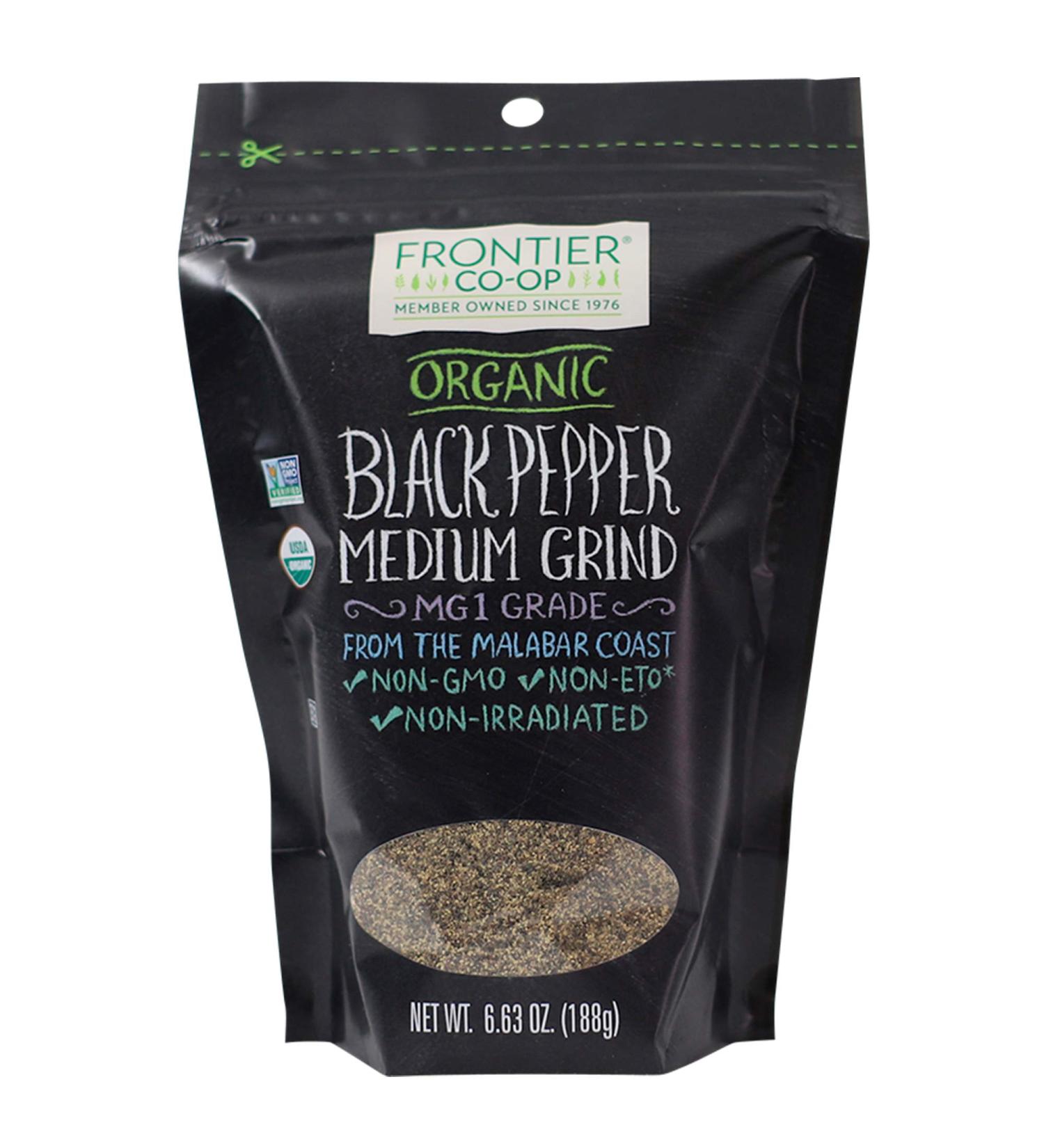 Buy Frontier Co-op Organic Black Pepper - Medium Grind 6.63 oz | Premium Seasoning - Buy Online on GoSupps.com