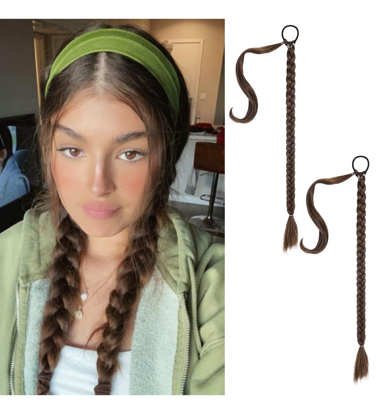 REECHO DIY Braid Ponytail Extension 2 Pack Long Straight Wrap Around Ponytail Hair Extensions Natural Soft Synthetic Hairpieces for Women - Medium Brown 140g 26Inch-140g(Pack of 2) Medium Brown - Buy Online on GoSupps.com