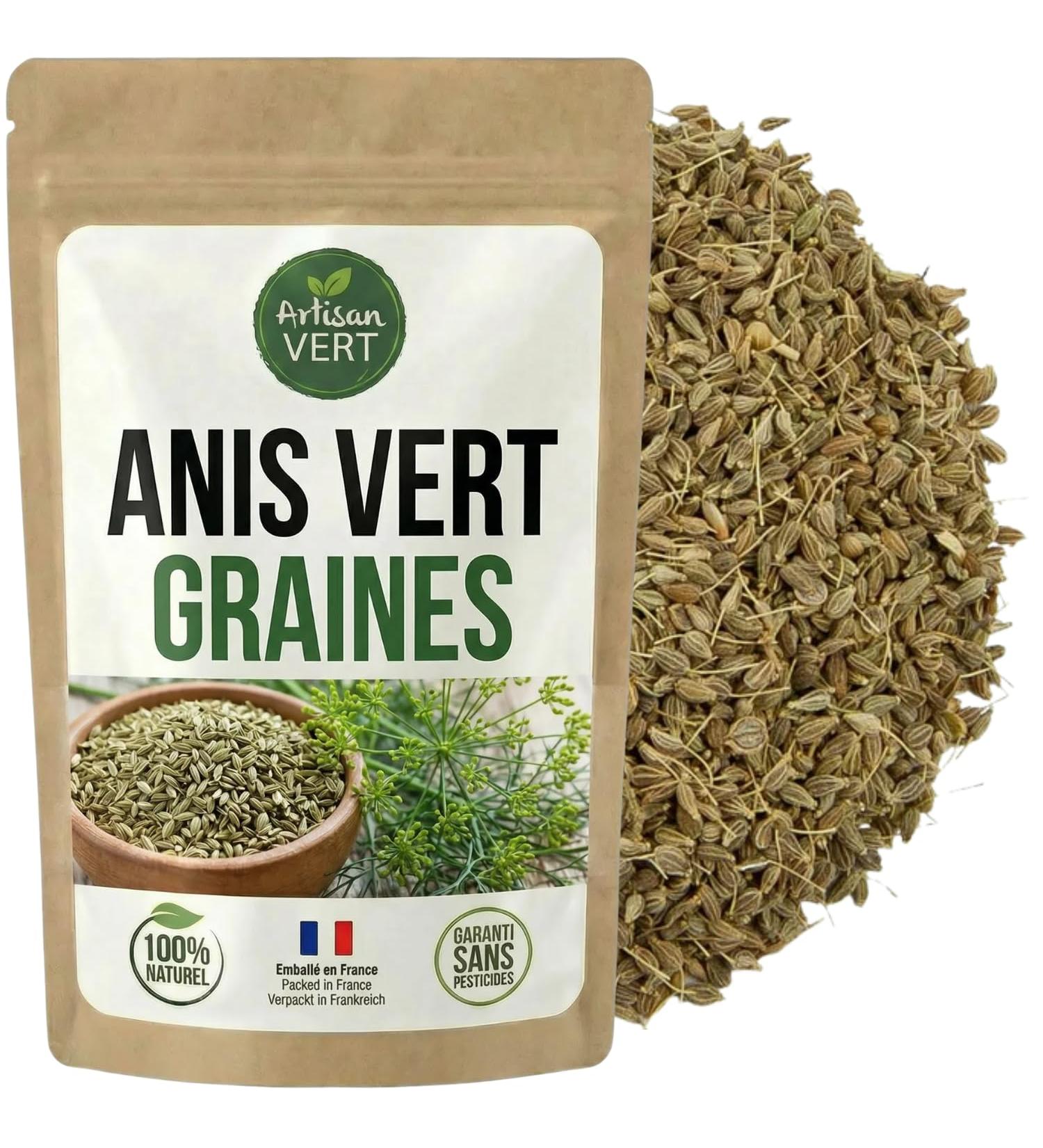 Anis Vert en Graines 100g Graines Aromatiques 100% Naturelles pour Infusions P tisserie et Cuisine L Artisan du Vert - Buy Online on GoSupps.com