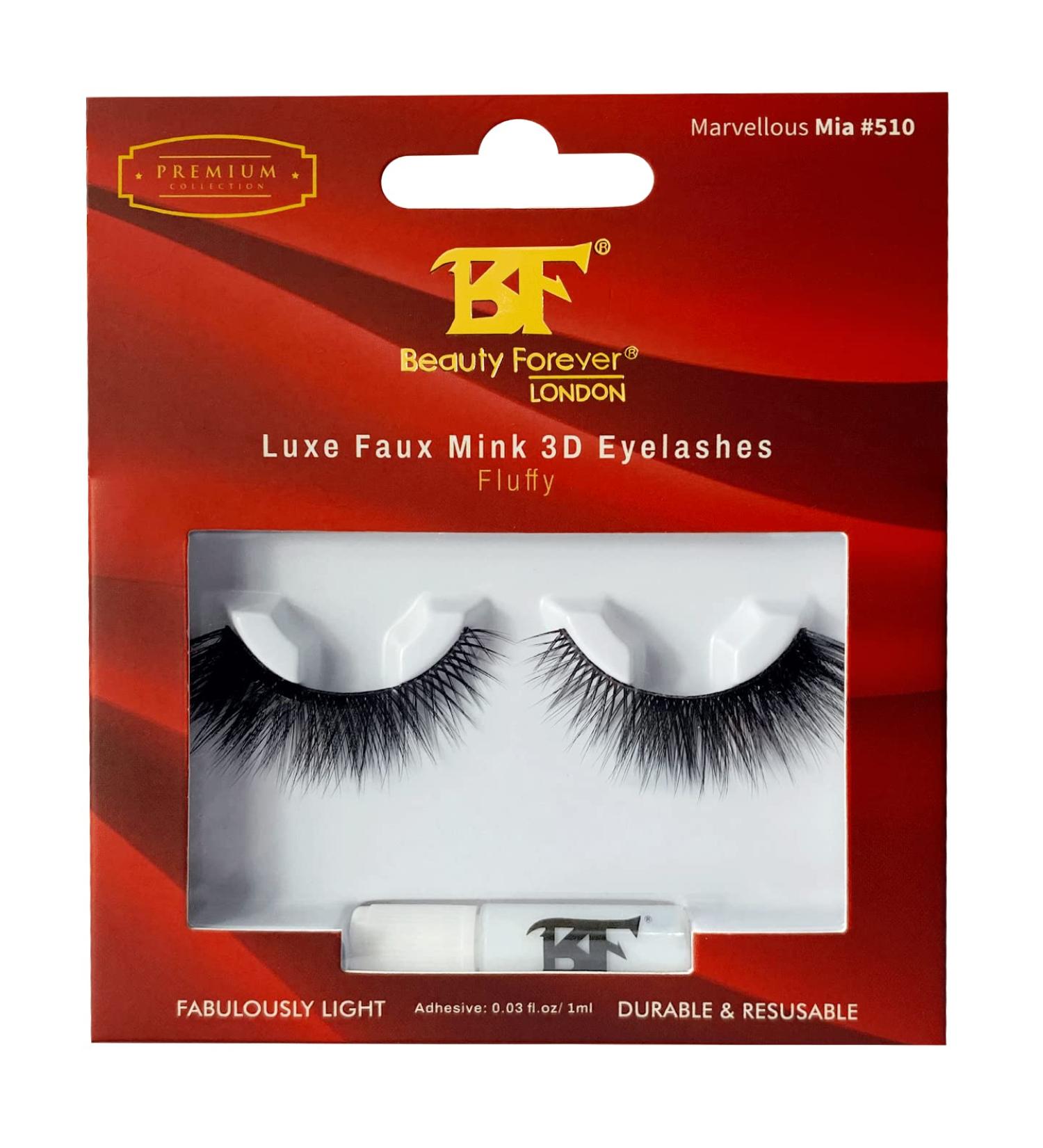 Beauty Forever Luxe Faux Mink 3D Eyelashes With Fluffy Effect Marvellous Mia No. 510 - Buy Online on GoSupps.com