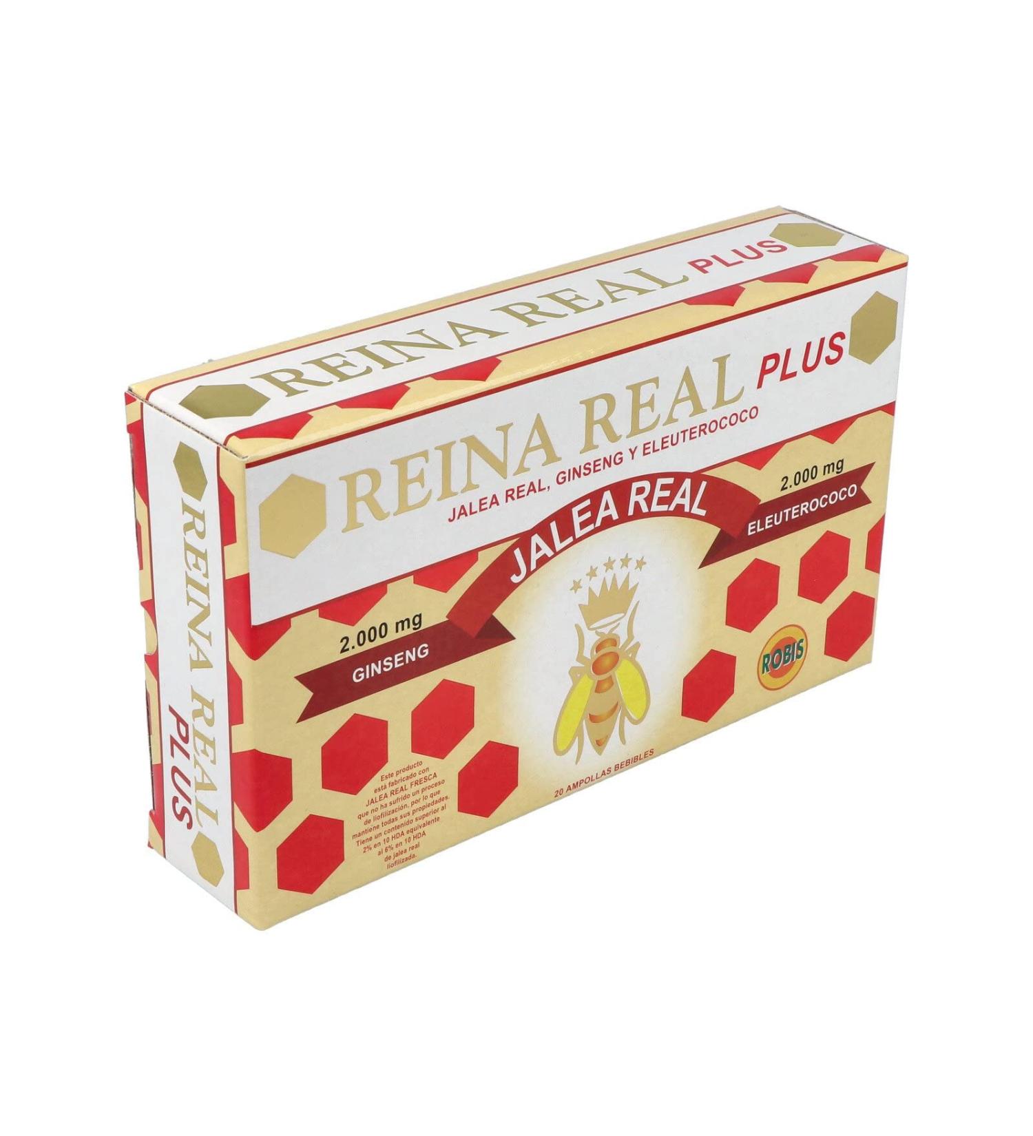 Robis Reina Real Plus - Fresh Gel e Royale for Energy & Vitality | Combat Physical Weakness Stress & Impotence | Korean Red Ginseng | 20 x 10ml Ampoules - Buy Online on GoSupps.com