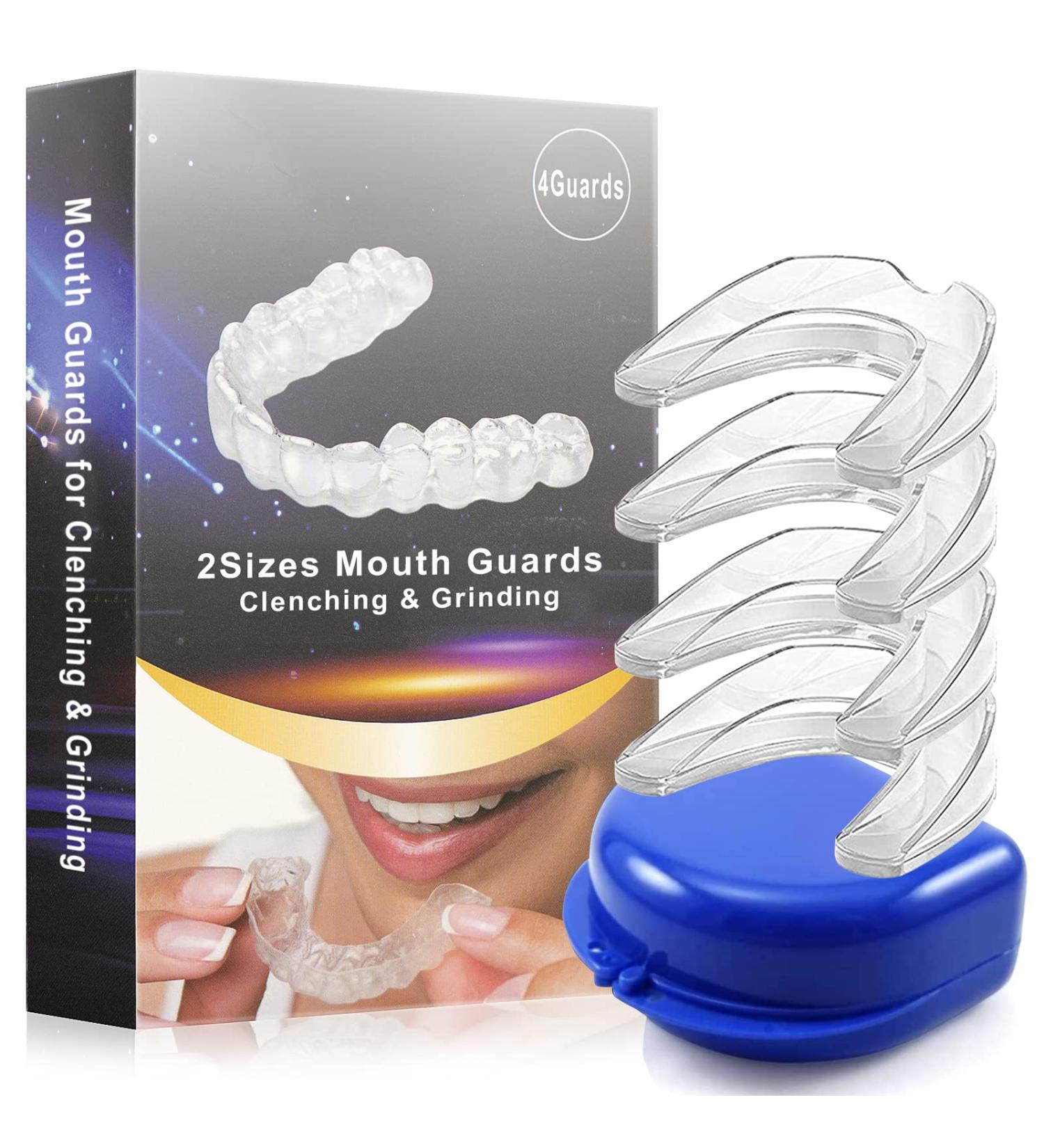 Dental Night Guard for Teeth Grinding & Clenching - BPA Free, Upgraded Design, 2 Sizes (2 Pairs) - Pack of 4 - Adults & Kids - Buy Online on GoSupps.com