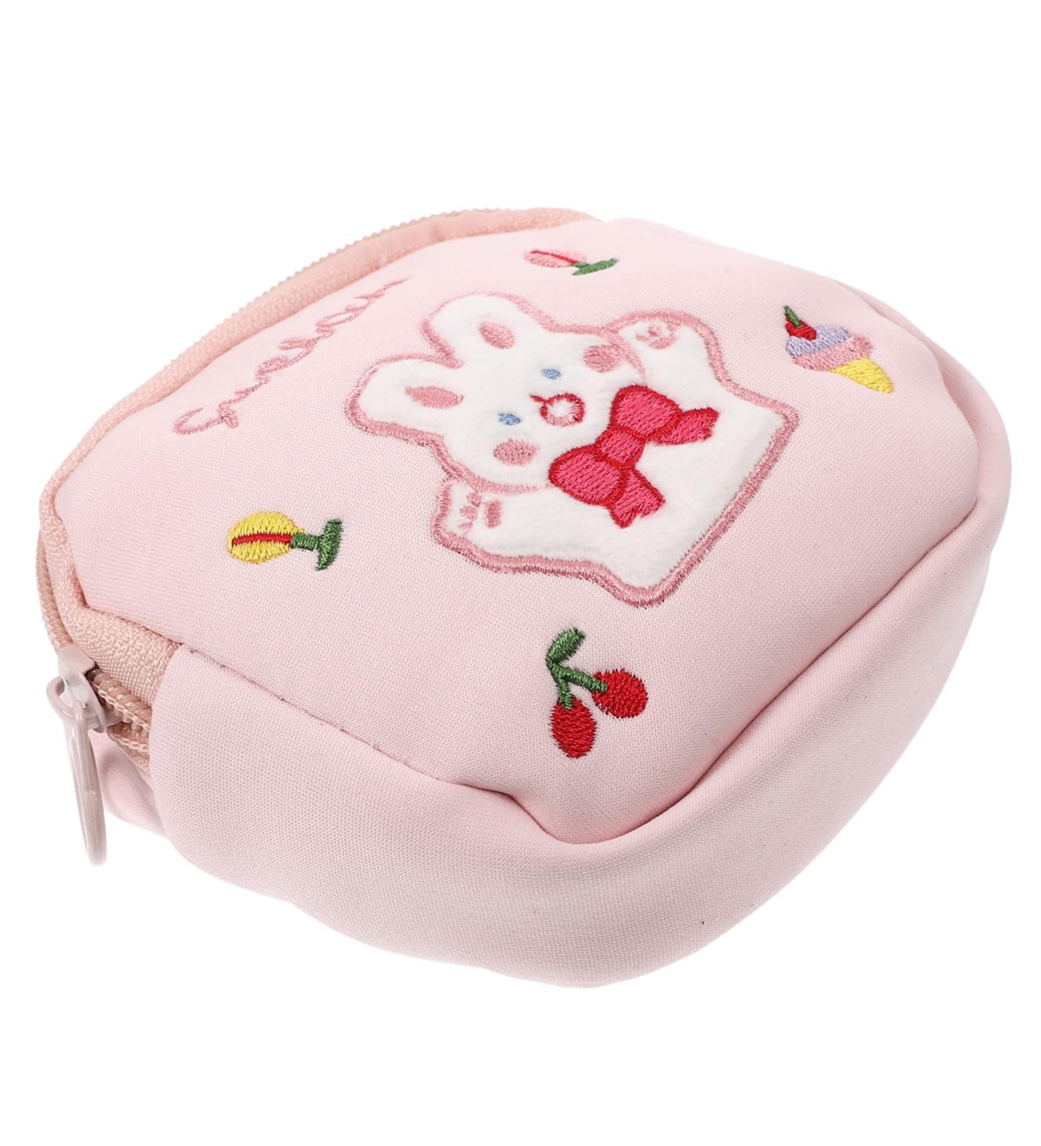 DOITOOL Pink Reusable Menstrual Bag Organizer - Washable Period Holder for Women - Small Bear Pouch for Tampons and Pads - Portable Travel Makeup and Nursing Organizer - 1 Count - Buy Online on GoSupps.com