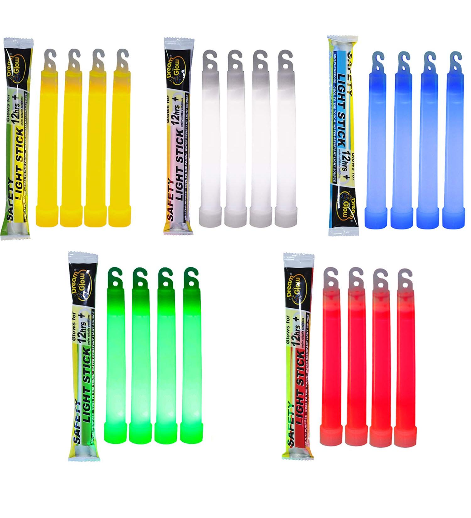 Industrial Grade Glow Sticks - Ultra Bright Emergency Light Sticks for Camping - 12-90PCS, 6 inches, Lasts Over 12 Hours - Hurricane & Earthquake Survival Kit Supplies - Multi Color - Buy Online on GoSupps.com