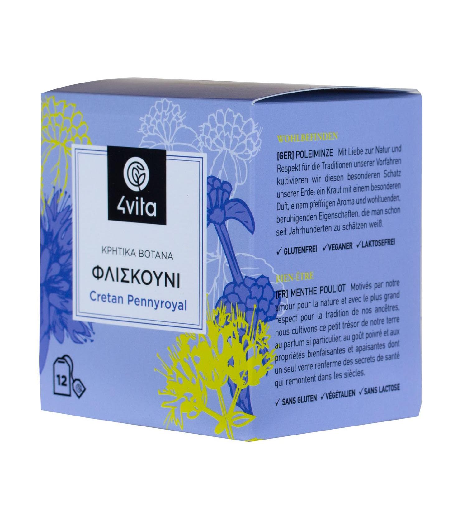 Cretan Herbal Tea Pennyroyal by 4Vita (12 sachets) - Buy Online on GoSupps.com
