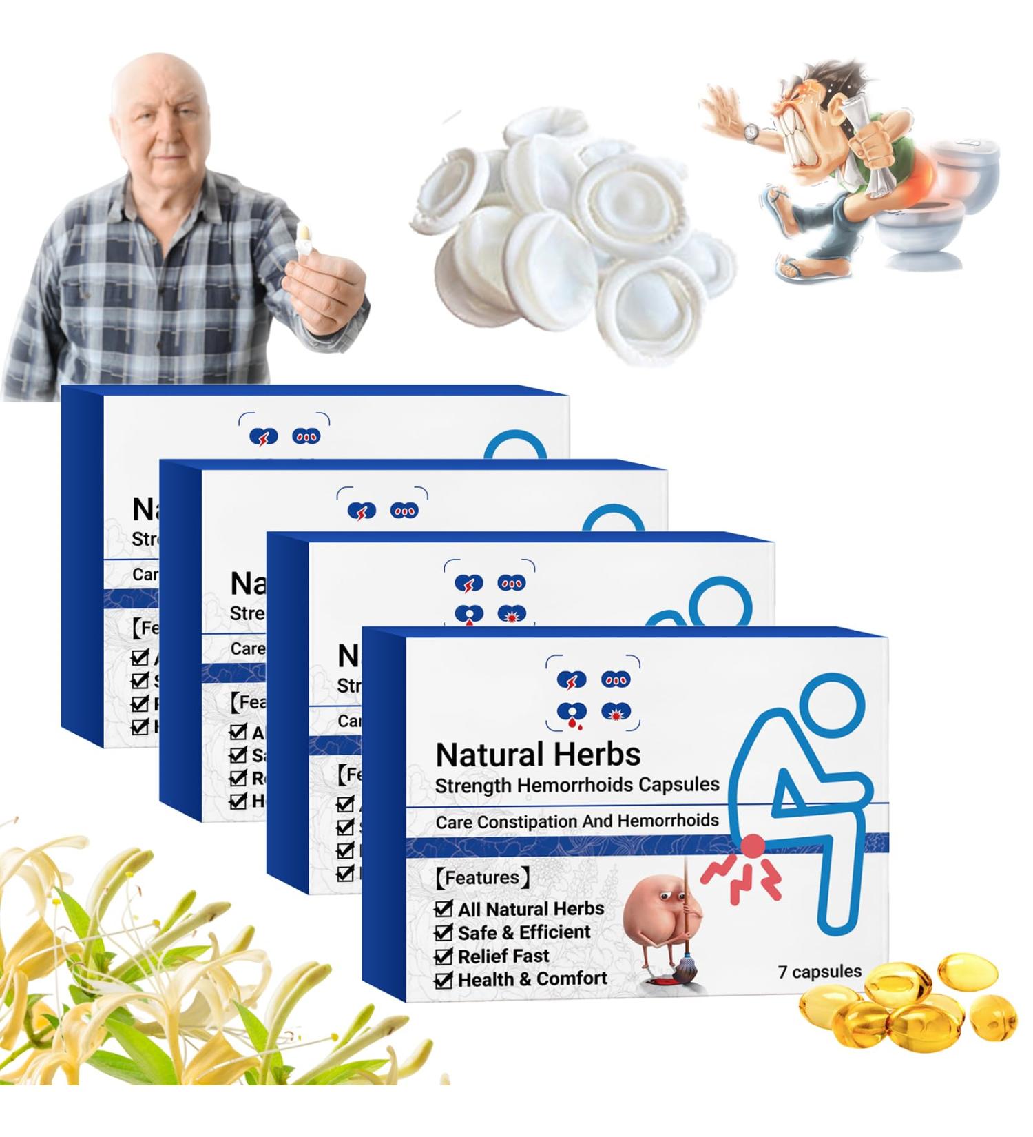 XWFJ Heca Natural Herbal Hemorrhoid Relief Capsules - 4 Box Pack - Buy Online on GoSupps.com