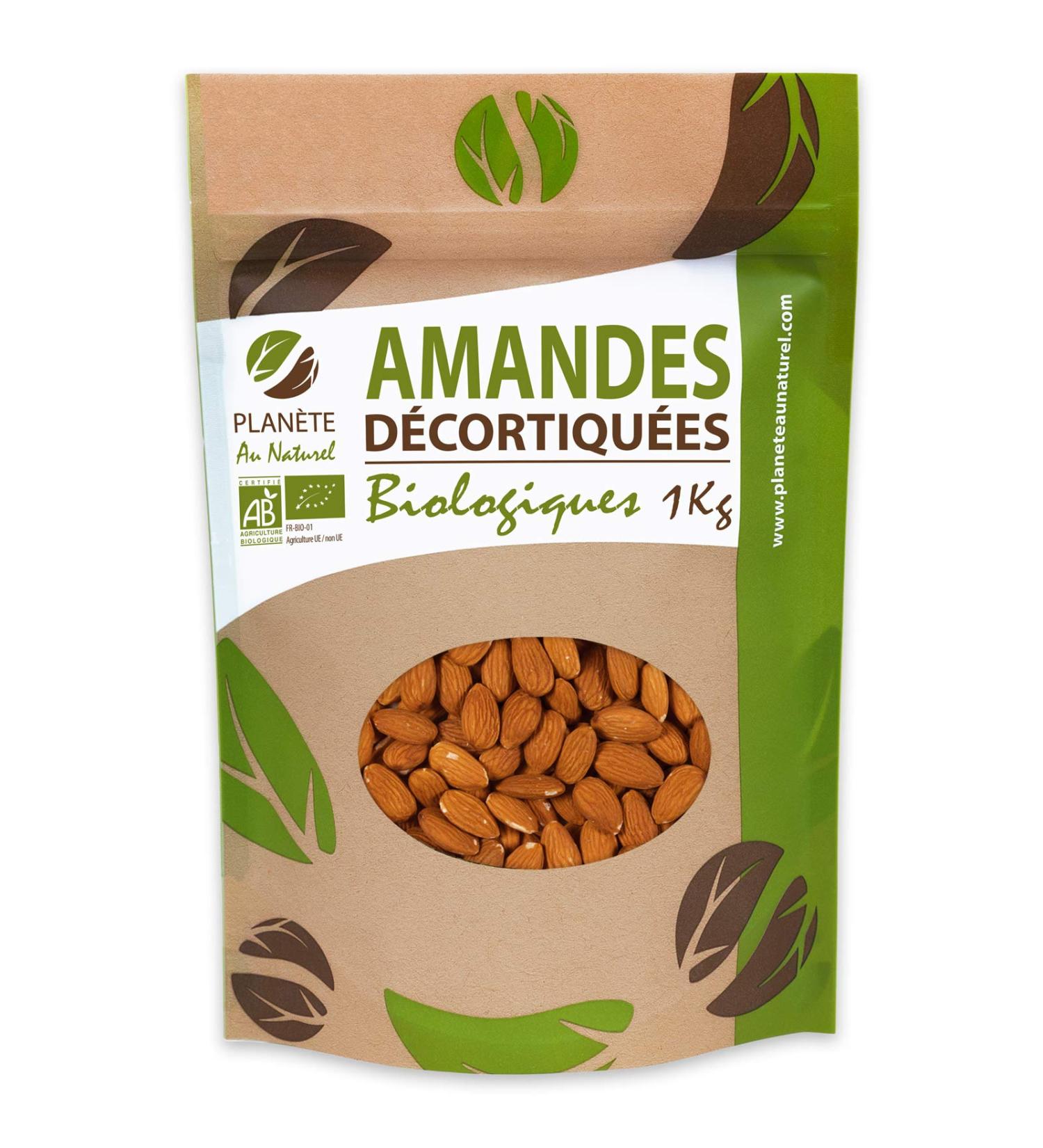 Organic Whole Shelled Almonds - 1 kg
