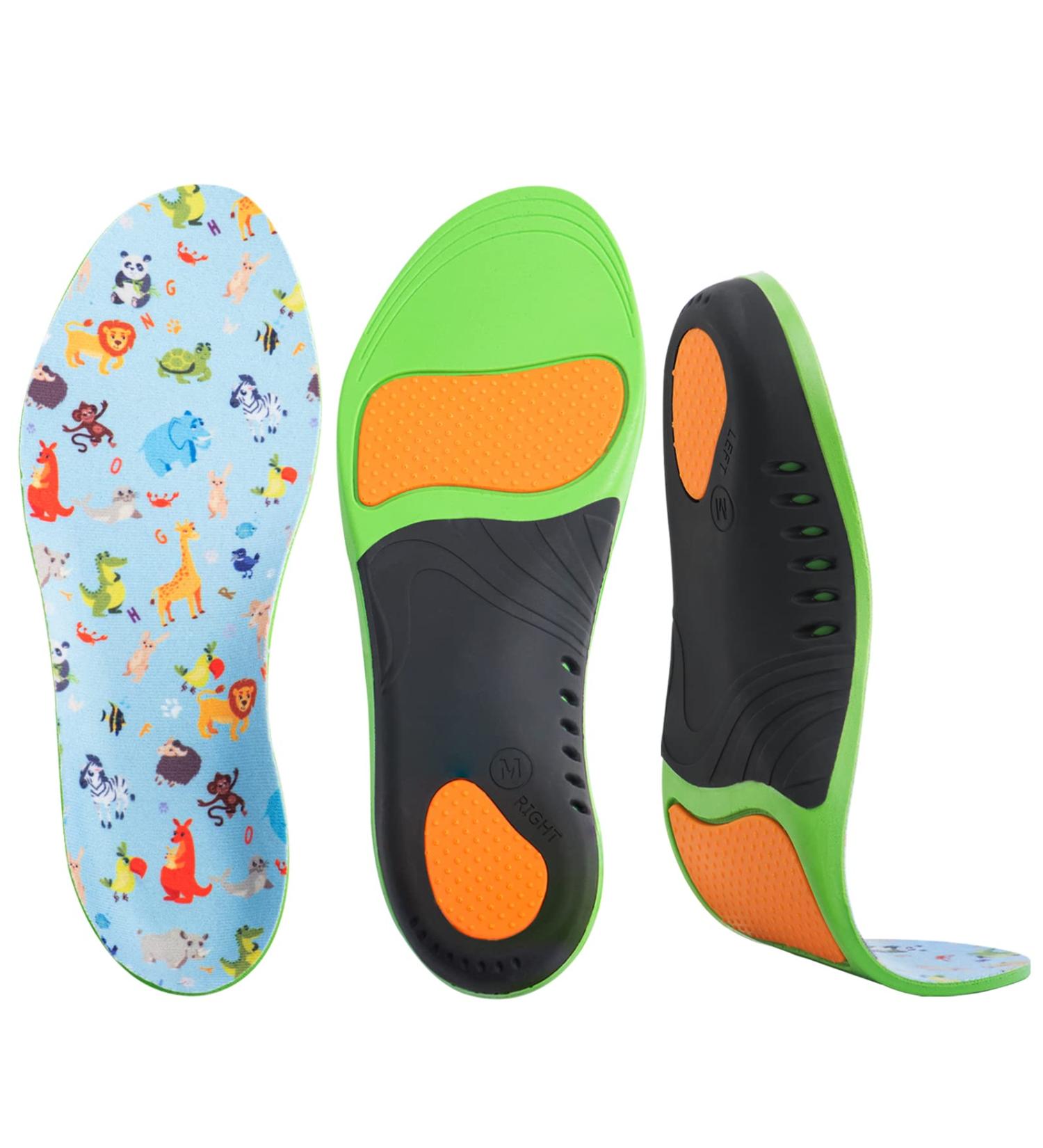 Kids Orthotic Insoles - Arch Support Cushioning for Flat Feet & Plantar Fasciitis | Heel Pain Relief | Size M (Little Kid 1-3.5) - Buy Online on GoSupps.com