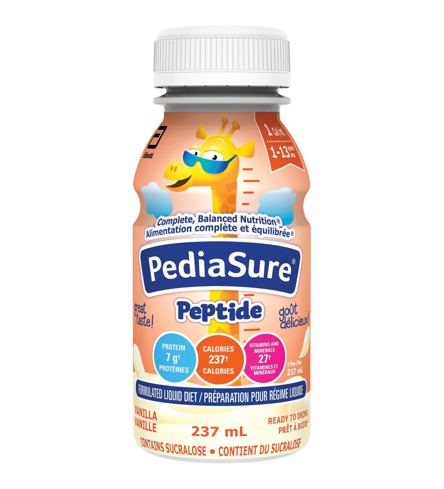 PediaSure Peptide 1 Cal Formulated Liquid Diet Vanilla 24 count 5688 mL - Buy Online on GoSupps.com
