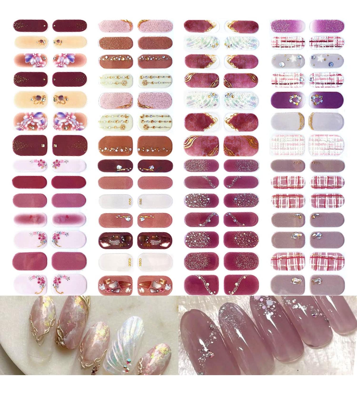 NAILDOKI Nail Stickers 6 Sheets x 16 Pieces Full Wraps Nail Polish Strips Self-Adhesive Gel Nail Art Decals for Women Girls C3-12 - Buy Online on GoSupps.com