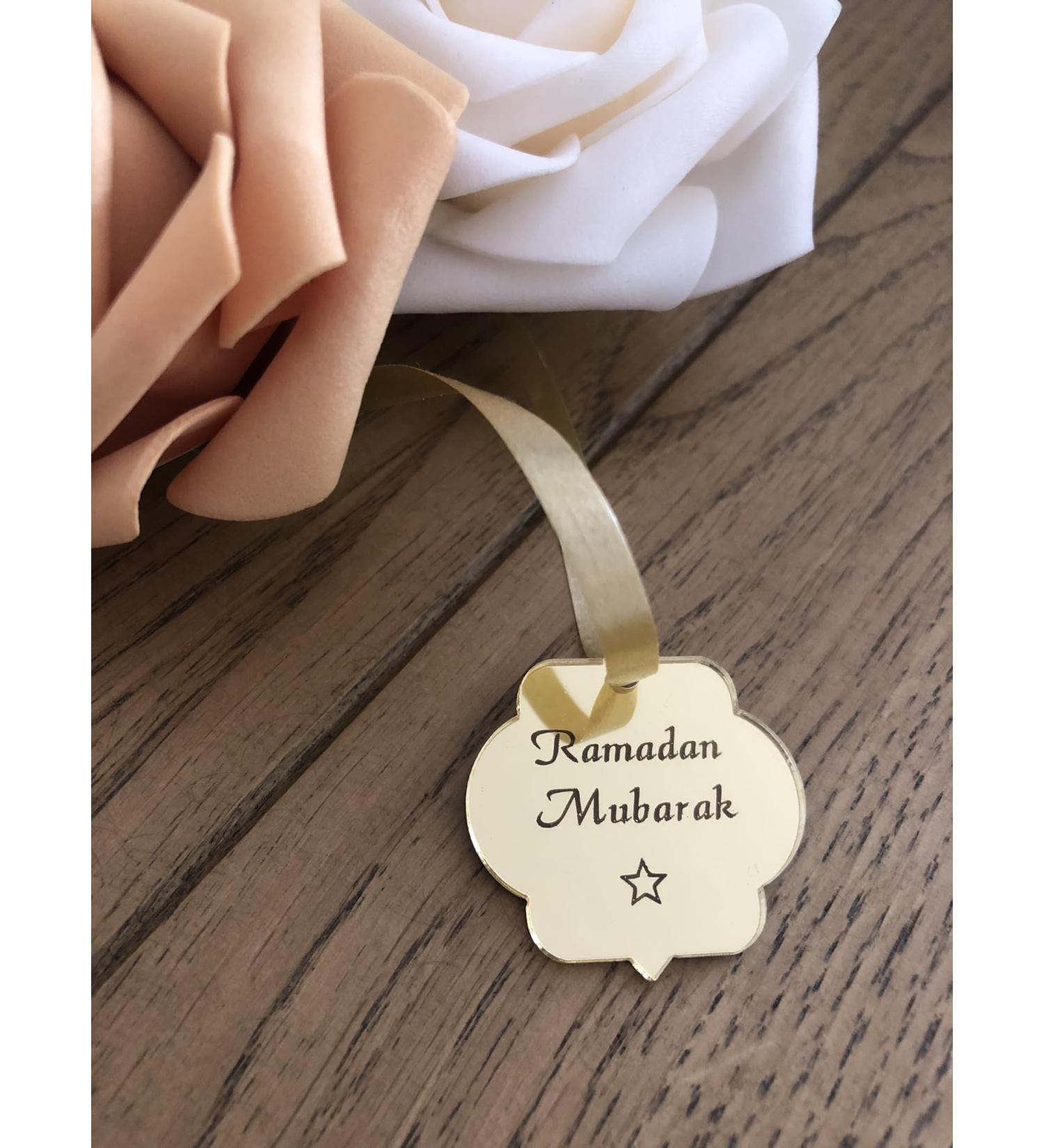 6 Ramadan Mubarak Gift Tags Gold Acrylic Ramadan Gift Tags Ramadan Gift Charms Ramadan Gift Wrapping Ramadan Cupcake Decorations UK.