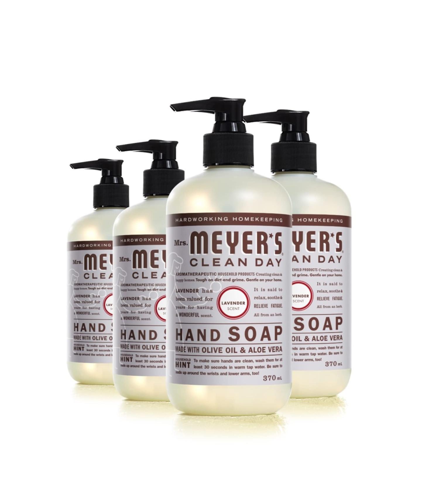 Mrs. Meyer's Clean Day Liquid Hand Soap Cruelty Free & Biodegradable Hand Wash Formula Made with Essential Oils Lavender Scent 370 ml Bottles 4 Pack - Buy Online on GoSupps.com