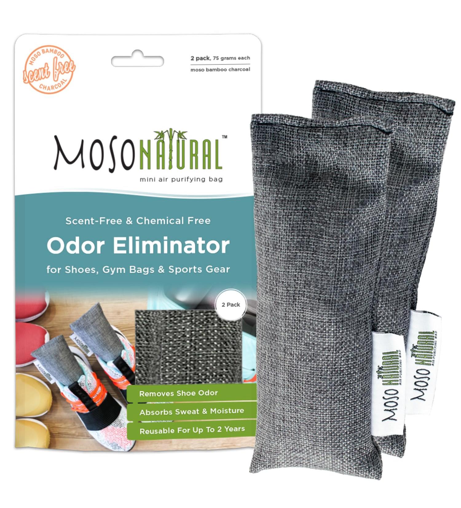 Moso Natural Air Purification Bags - Odor-Free Charcoal Bag for Shoes & Sports Gear (2 Pack) - Buy Online on GoSupps.com