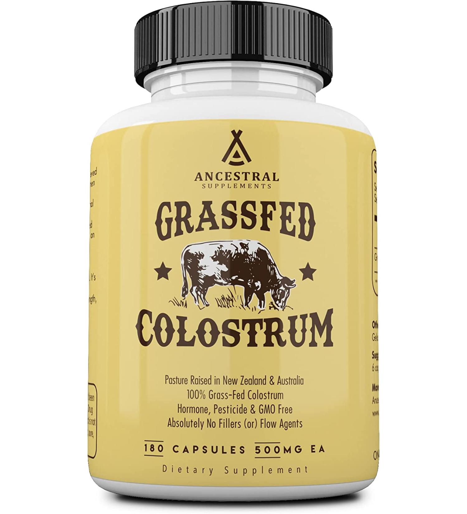 Ancestral Supplements Grass Fed Beef Colostrum 3000MG 180 Capsules - Buy Online on GoSupps.com