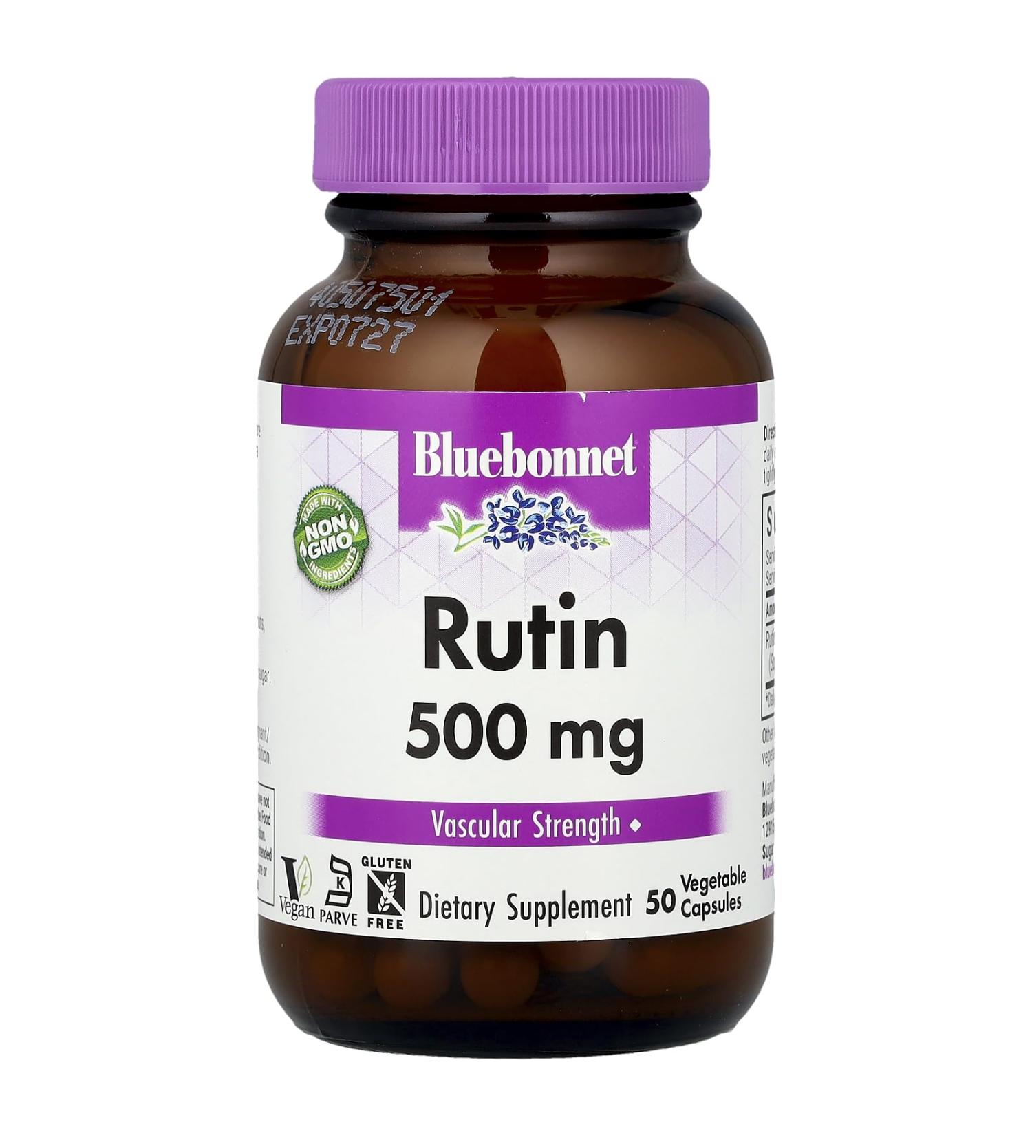 BlueBonnet Nutrition Rutin 500 mg 50 Vegetable Capsules