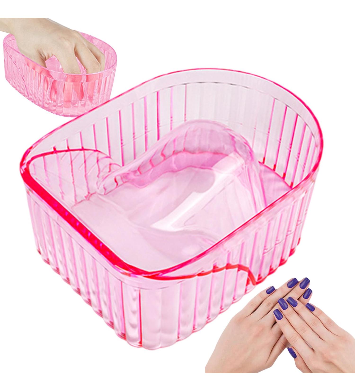 Disqueur en poudre de trempette - Nail trempage du plat de manucure de soins de retrait de | Bol de manucure de salon domicile solide r utilisable et forte bac trempage transparent Pink - Buy Online on GoSupps.com