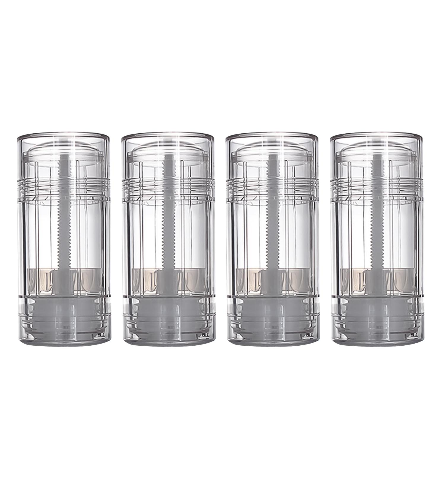 Miaija 4Pieces Deodorant Tube Clear Empty Refillable Plastic Soft Tubes Lip Balm Tubes Round Shape Bottom Filling Stick Twist-up Deodorant Tubes for Shower Gel Body Lotion(75ml) - Buy Online on GoSupps.com
