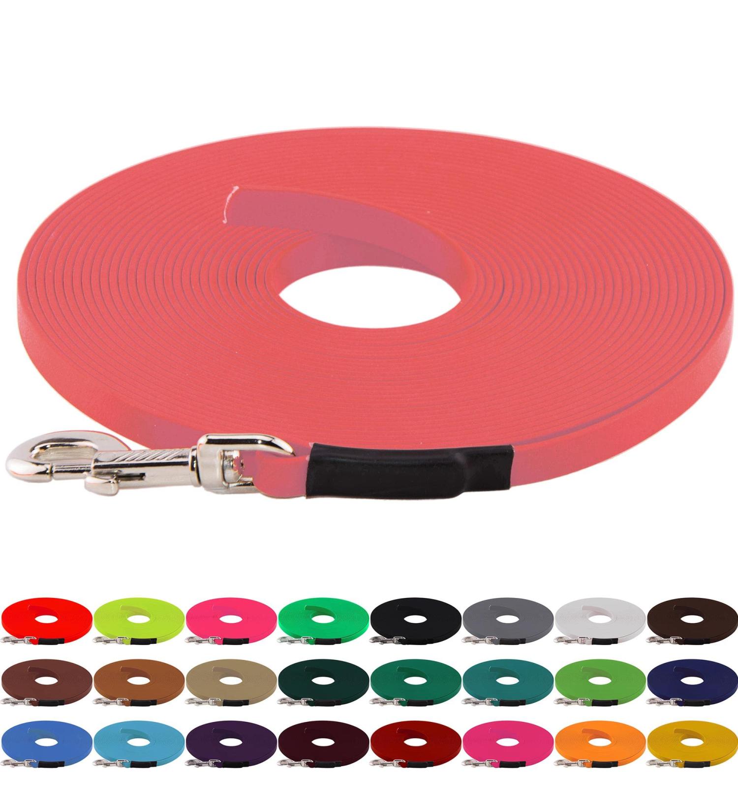 LENNIE BioThane Dog Leash - 1m Coral 13mm for Dogs 15-25kg Durable & Stylish International Shipping Available - Buy Online on GoSupps.com