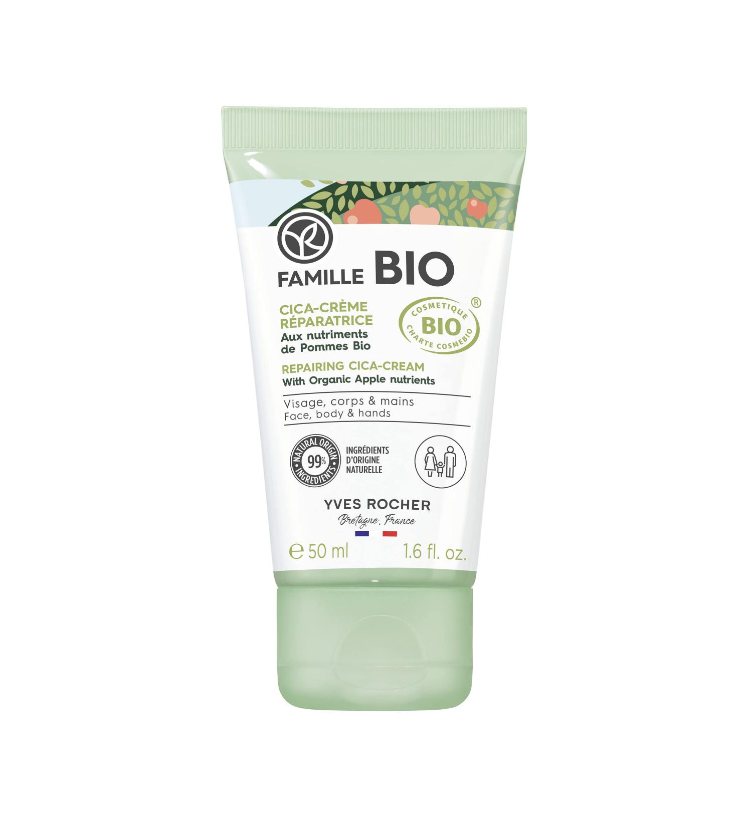 Yves Rocher - Repairing Cica Cream - Repairs and soothes weakened and irritated skin - Healing - For the whole family - Organic apple active ingredient - 50 ml - Buy Online on GoSupps.com