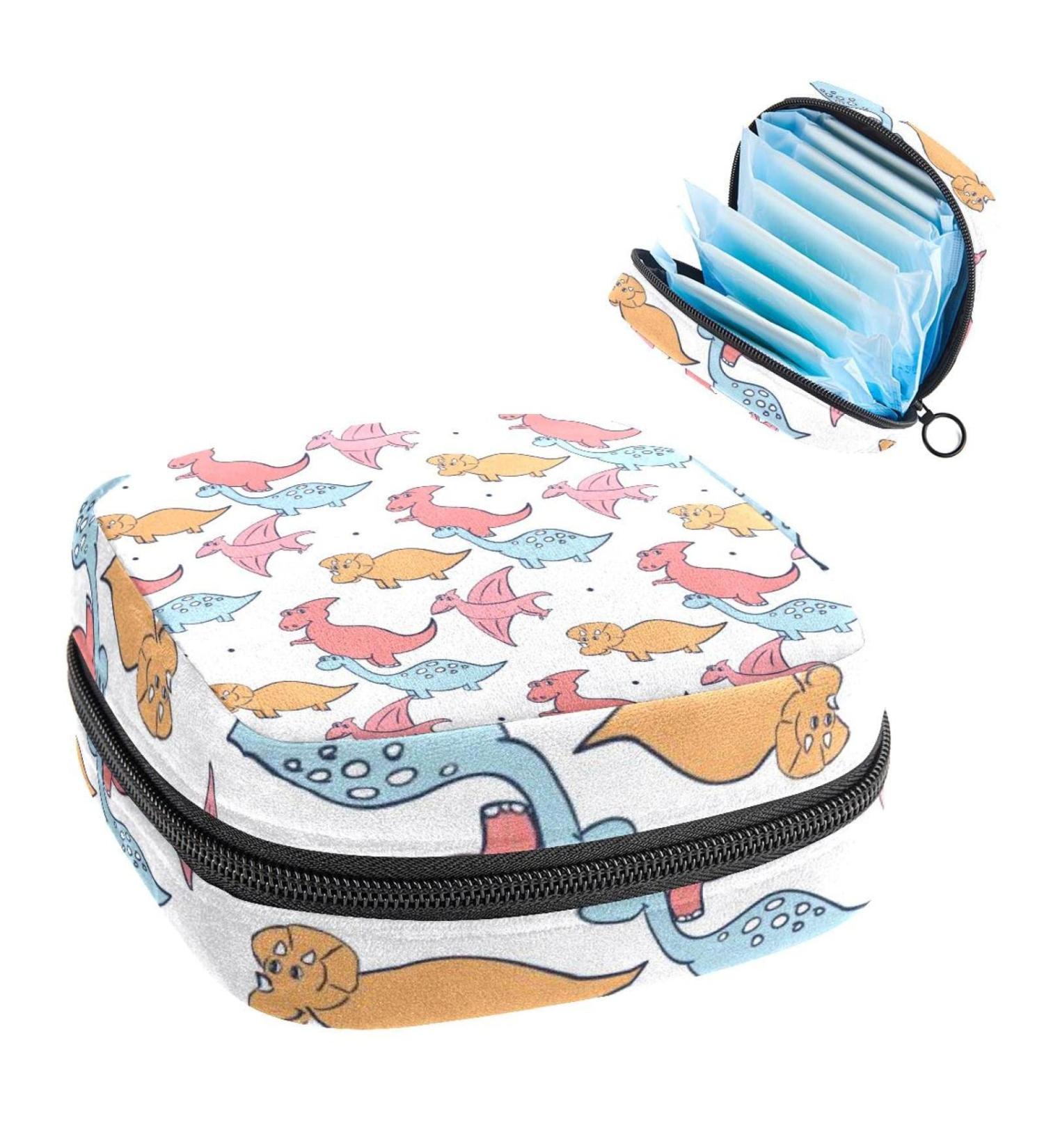 Anna Cowper Dinosaur Pink Sanitary Napkin Storage Bag Feminine Menstrual Cup Pouches Nursing Pad Holder Tampon Bags Portable Period Bag for Women Teen Girls 1Pcs Multi-colored 5 - Buy Online on GoSupps.com