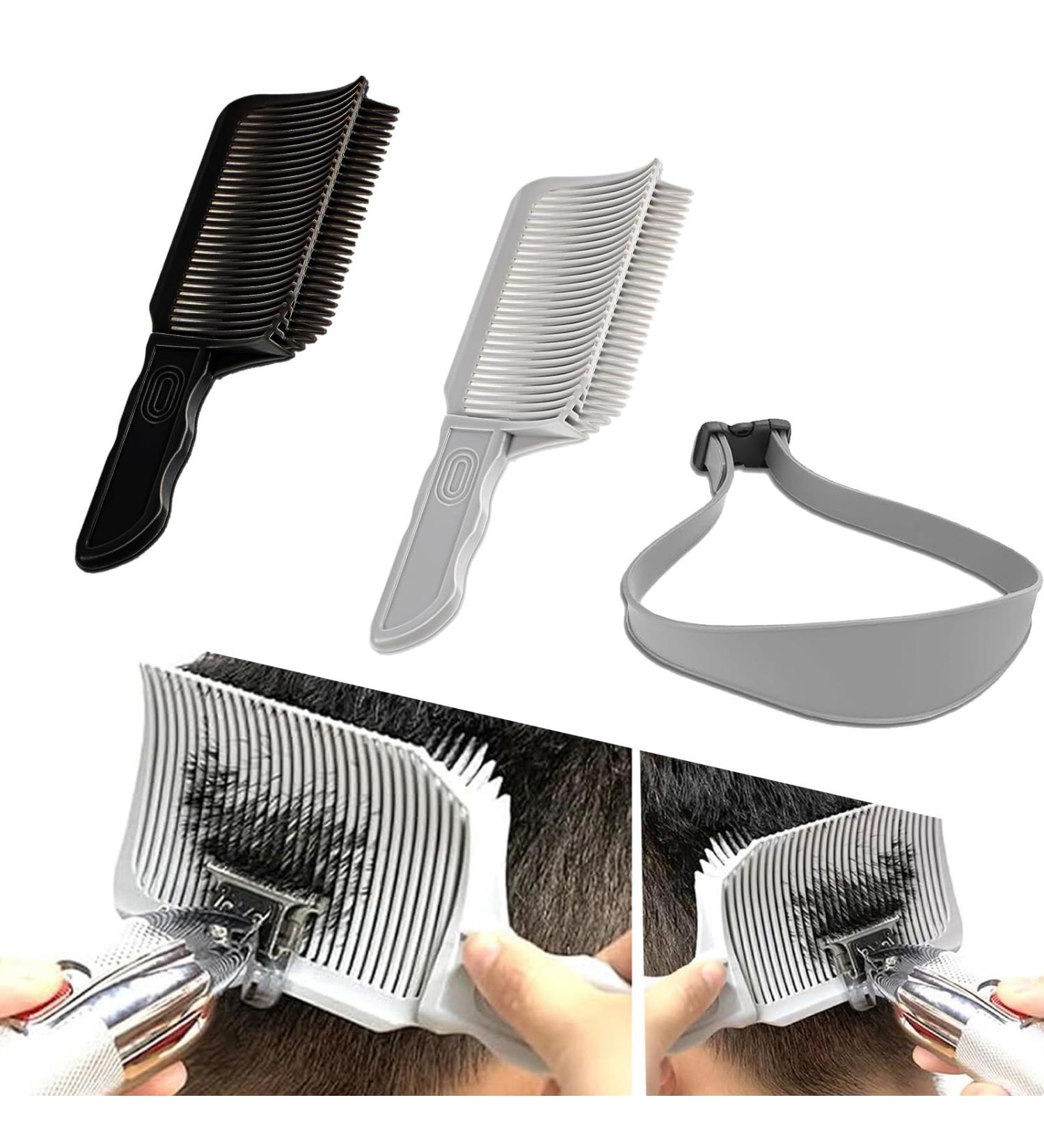 Set of 3 hair cutting stencils 2 pieces V-shaped comb + 1 piece adjustable hair cutting instructions hair cutting aid transition (black + white) Black+white - Buy Online on GoSupps.com