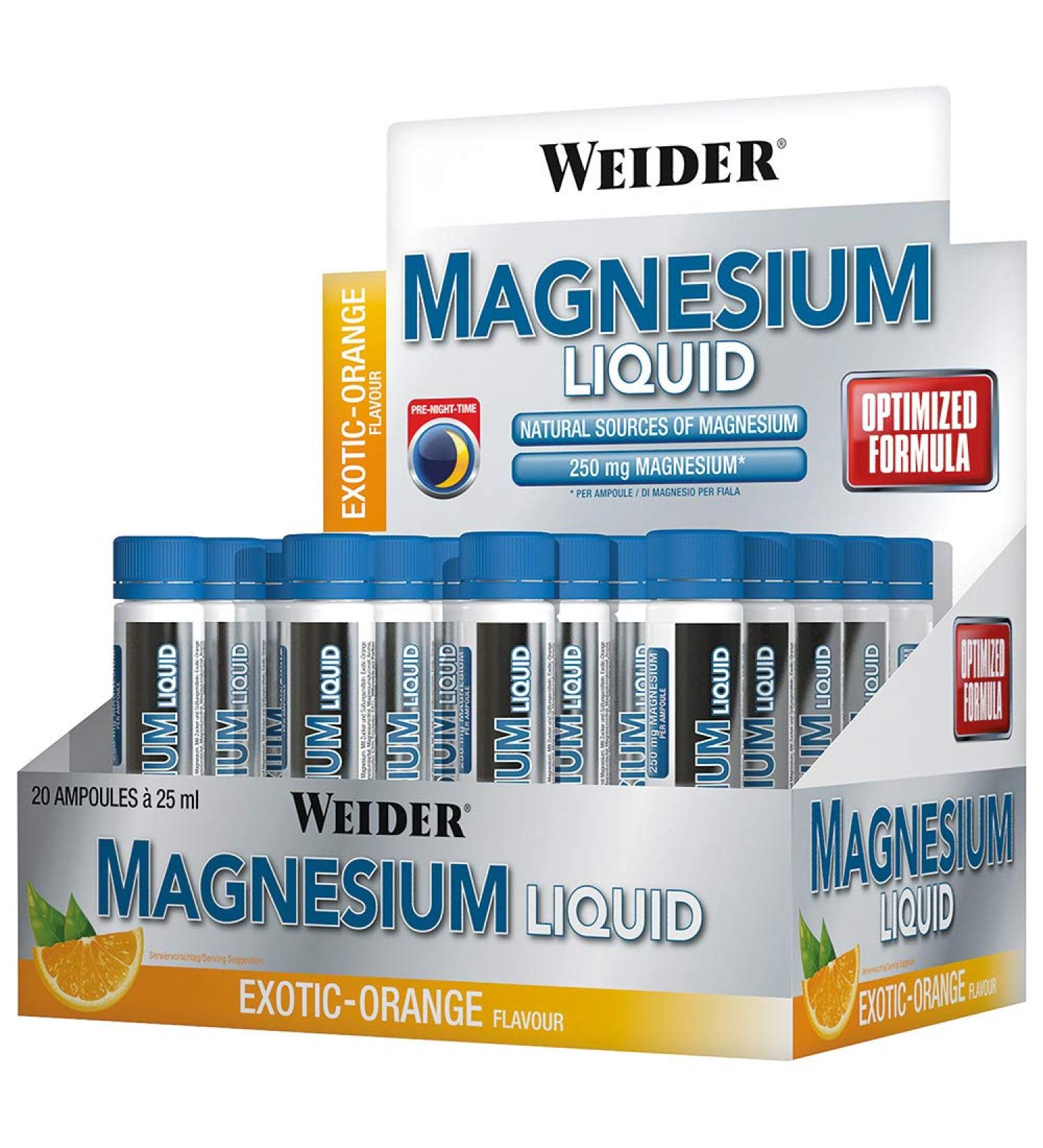 Weider Exotic Orange Liquid Magnesium Ampoule 20 x 25 ml - Buy Online on GoSupps.com