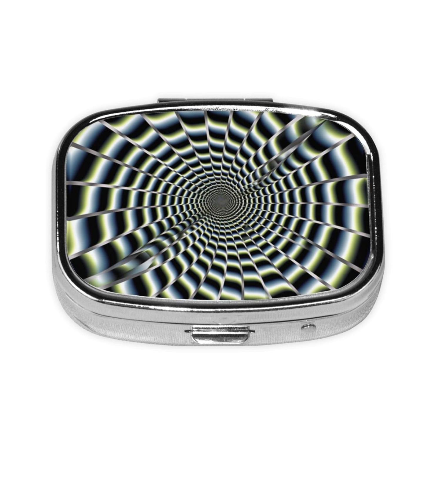Spiral Optical Illusion Pill Case | Cute Travel Pill Organizer with 2 Compartments - Perfect for Pocket & Purse Gifts - Buy Online on GoSupps.com